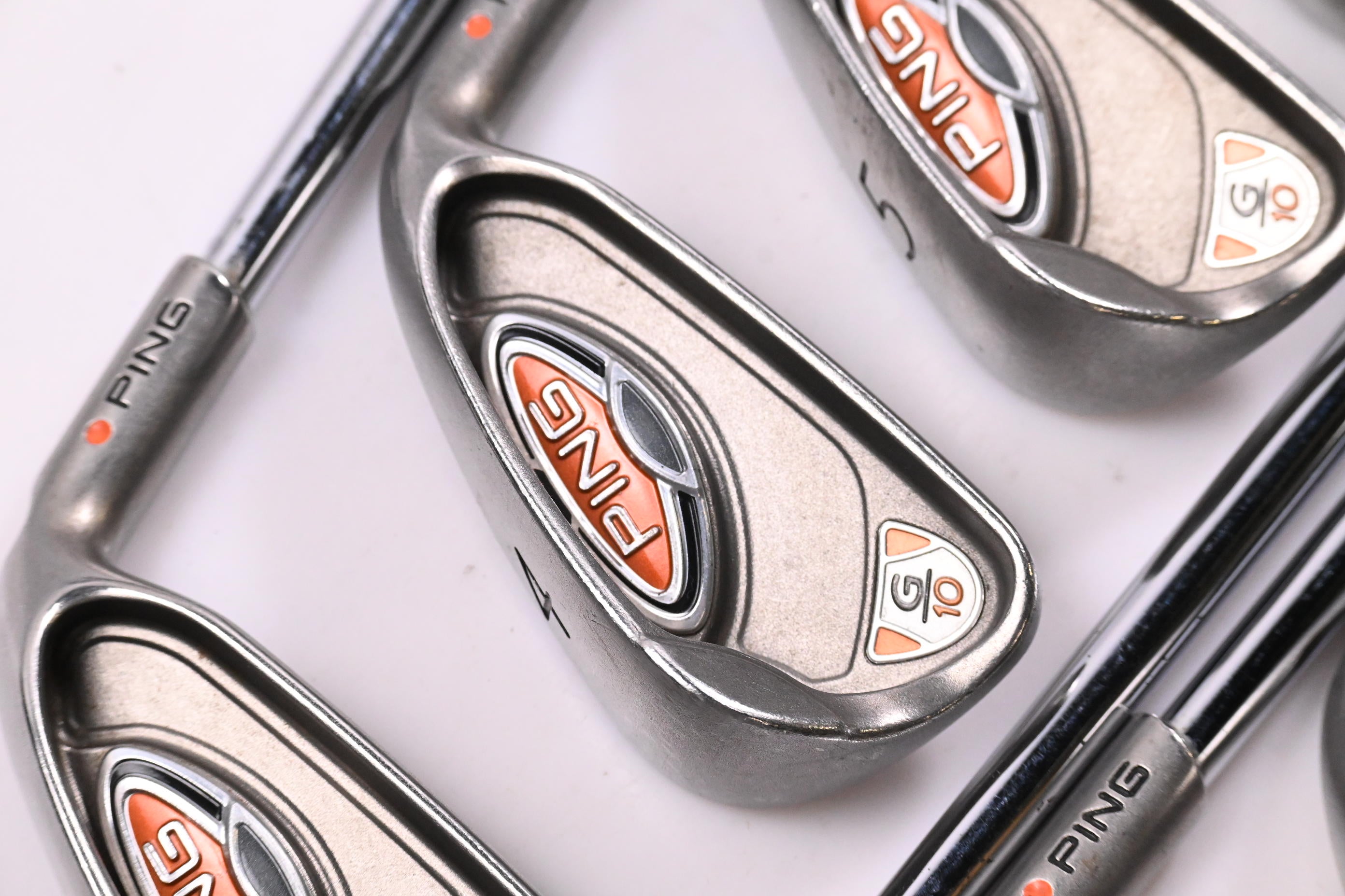 Ping G10 Irons / 3-PW+SW / Orange Dot / Regular Flex Ping AWT Shafts