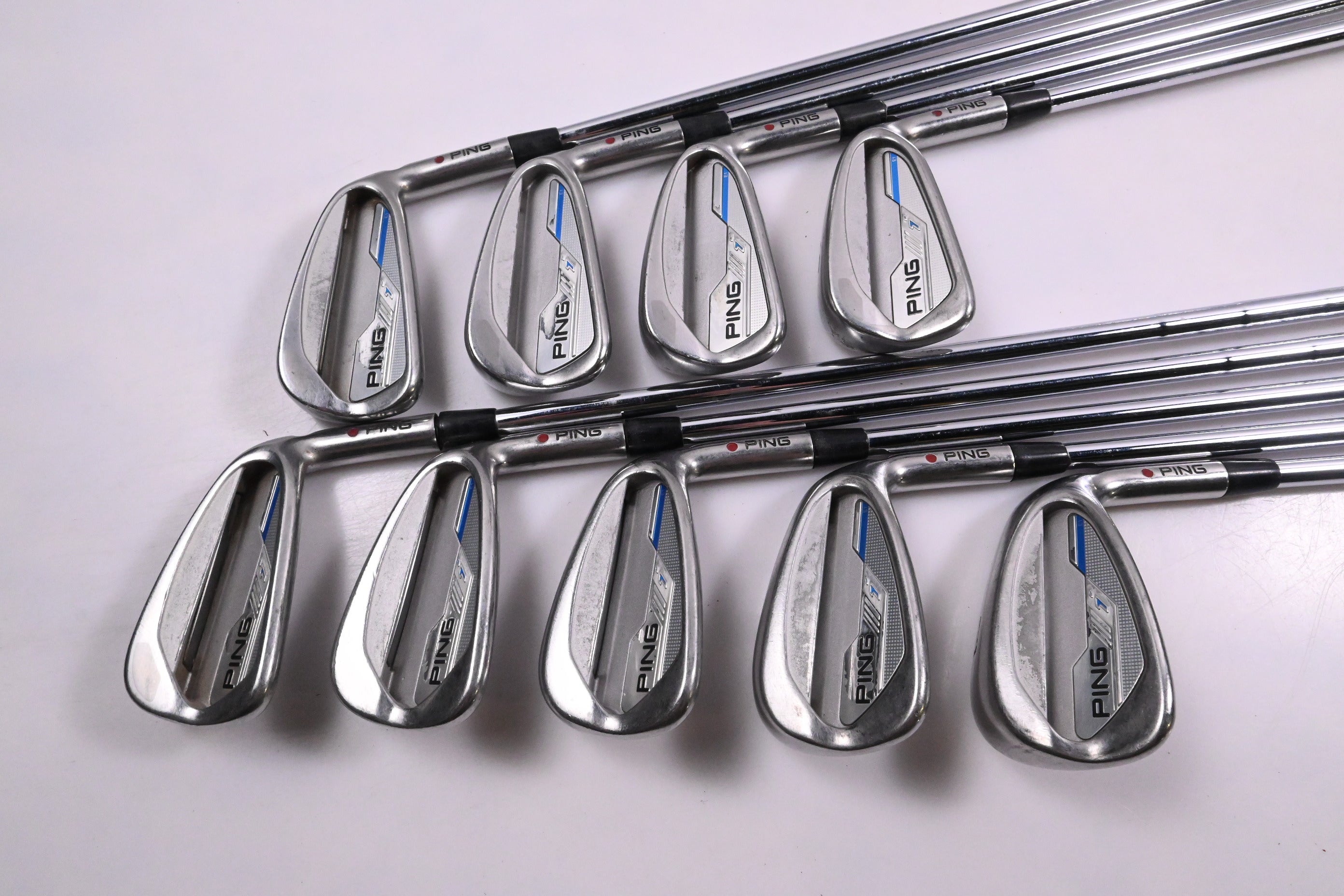 Ping i-Series E1 Irons / 3-PW+GW / Red Dot / Stiff Flex Ping AWT 2.0 Shafts