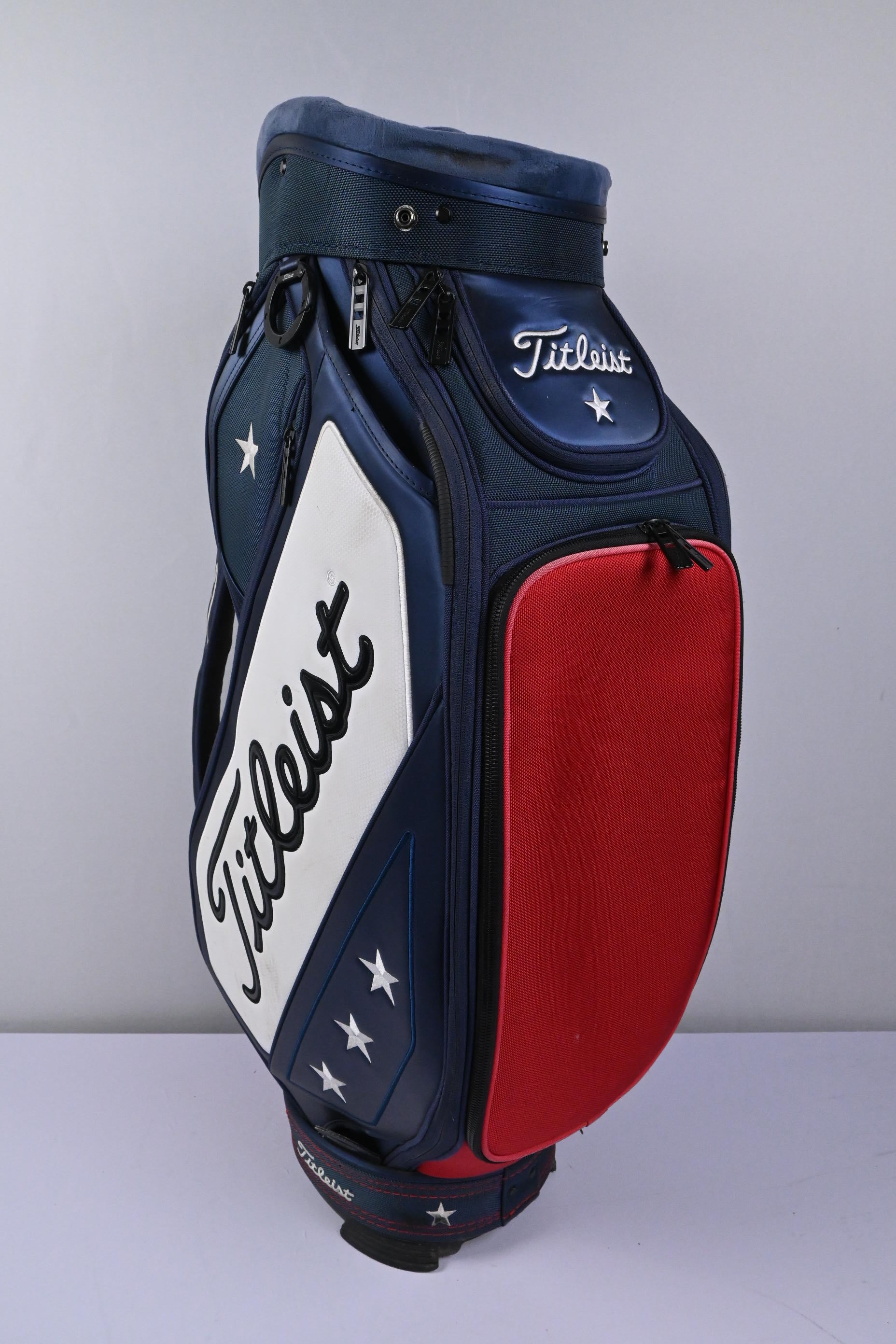 Titleist U.S. Open Tour Staff Cart Bag / 6-Way Divider / Blue, Red & White