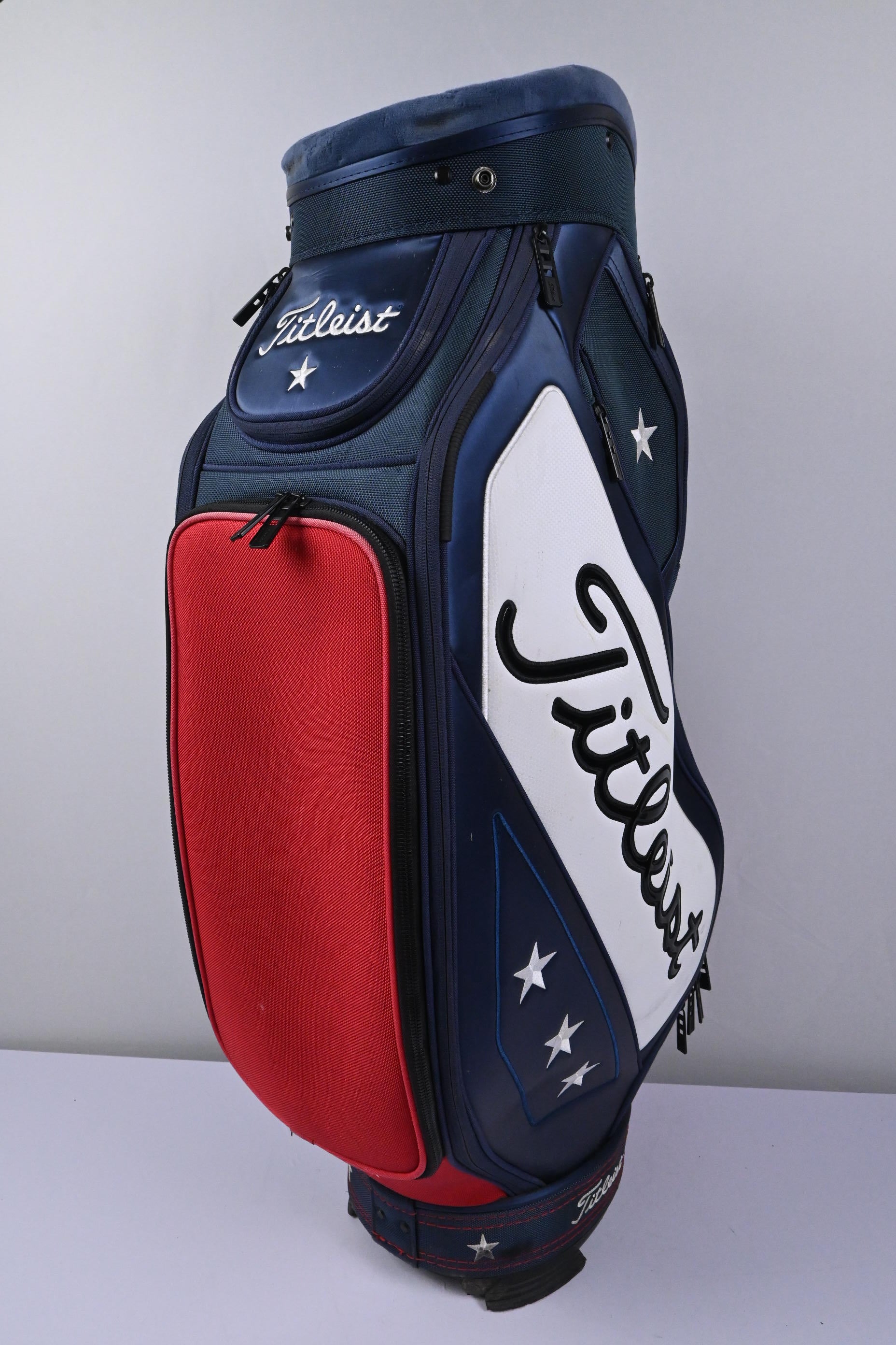 Titleist U.S. Open Tour Staff Cart Bag / 6-Way Divider / Blue, Red & White