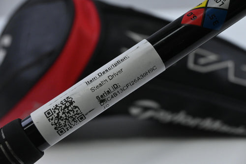 Left Hand Taylormade Stealth Driver / 9.0 Degree / Stiff Flex HZRDUS Smoke Black