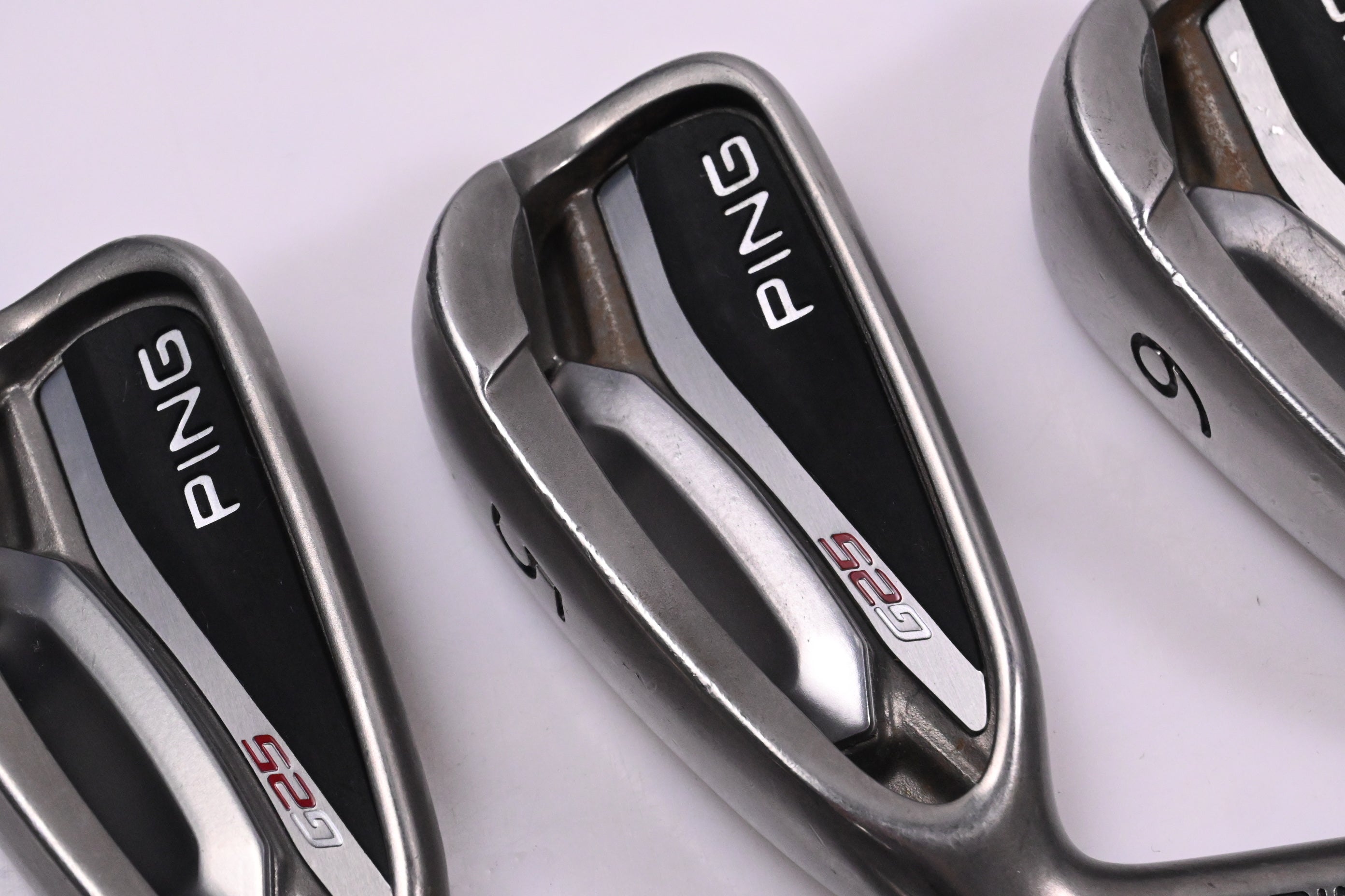 Left Hand Ping G25 Irons / 4-PW+SW+LW / Black Dot / Regular Flex Ping CFS Shafts