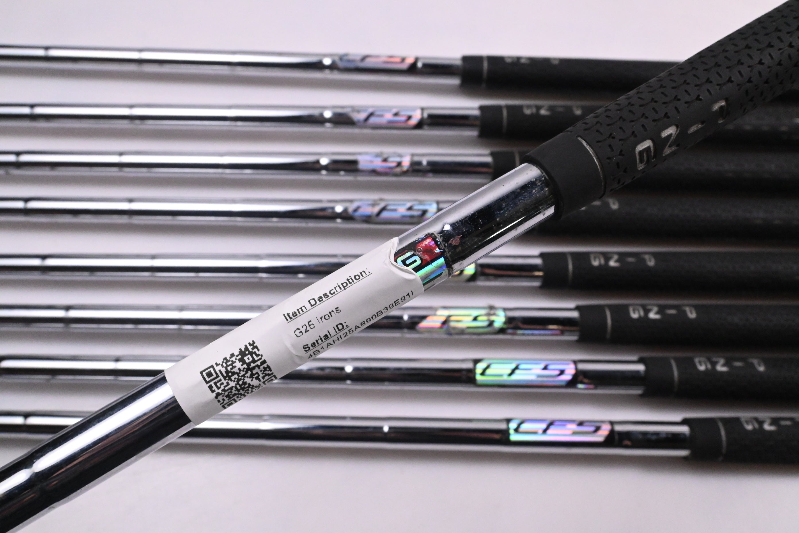 Left Hand Ping G25 Irons / 4-PW+SW+LW / Black Dot / Regular Flex Ping CFS Shafts
