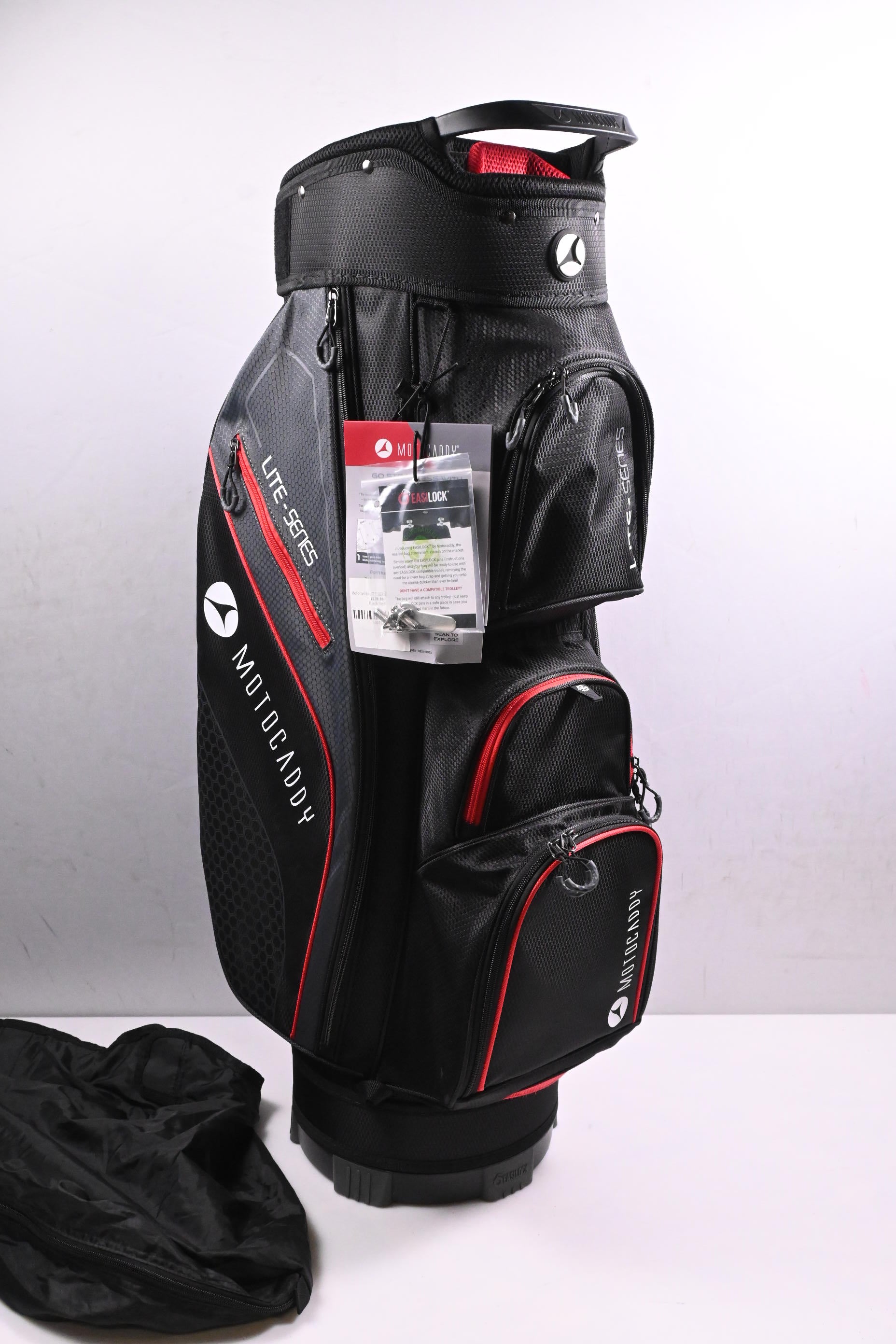 Motocaddy Lite-Series Cart Bag / 14-Way Divider / Black, Grey, Red