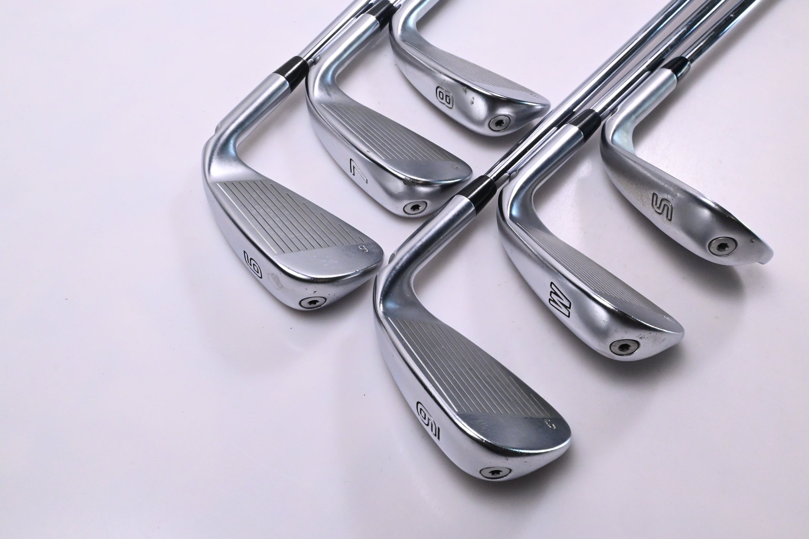 Left Hand Ping G410 Irons / 6-PW+SW / Green Dot / Regular Flex Ping AWT 2.0