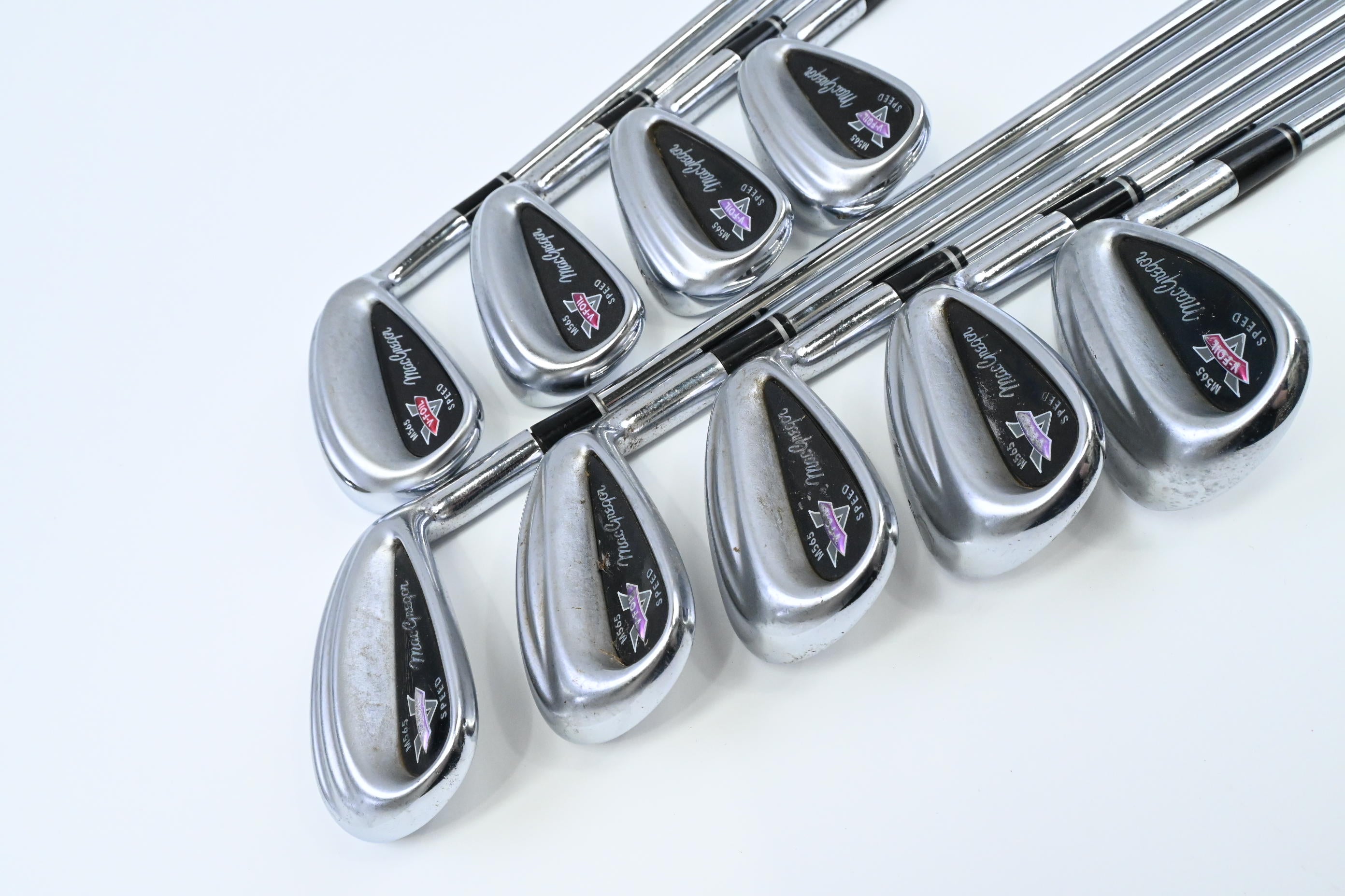 MacGregor M565 V-Foil Irons / 3-PW+GW / Stiff Flex Flighted Lite Rifle Shafts