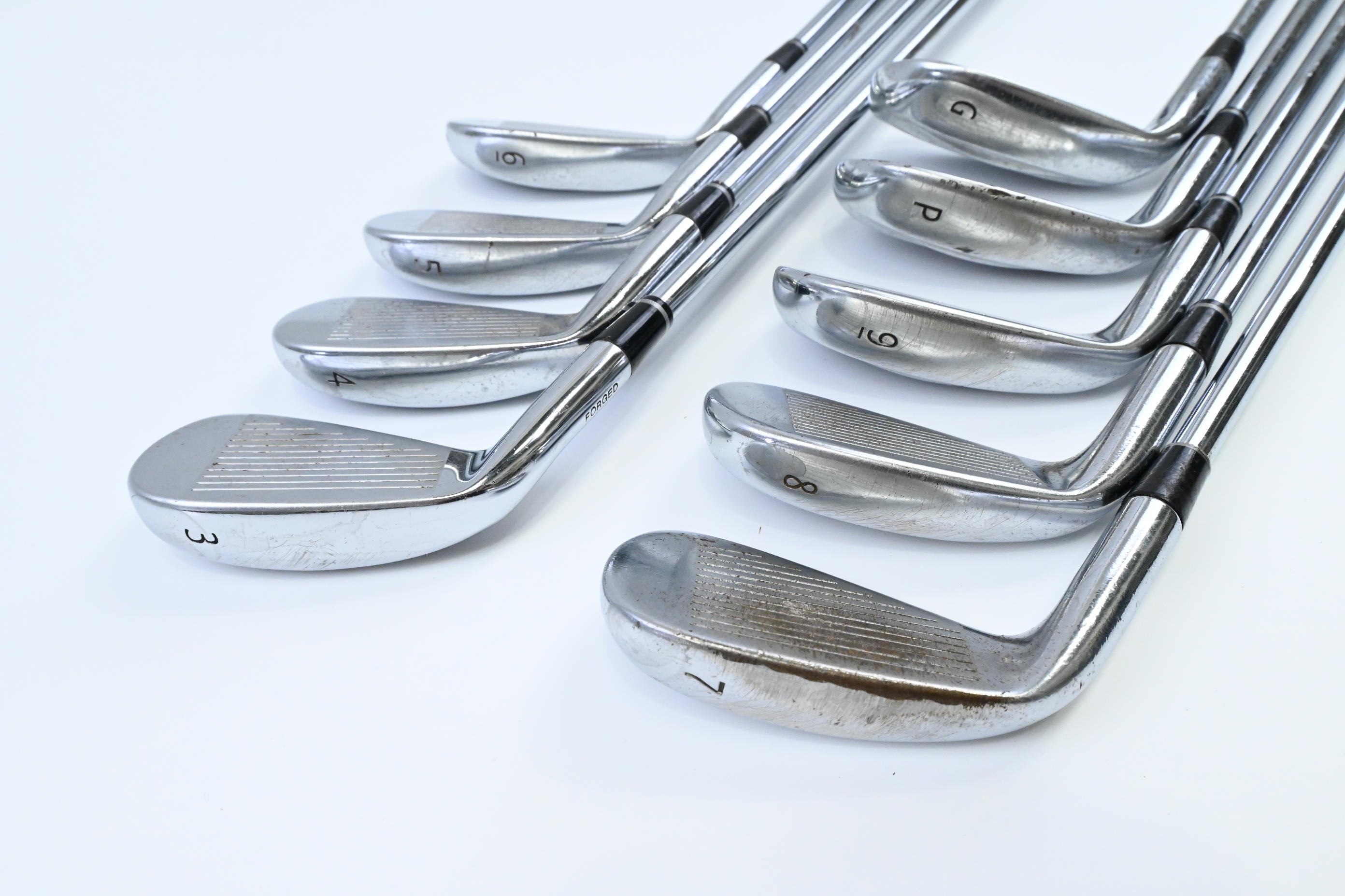 MacGregor M565 V-Foil Irons / 3-PW+GW / Stiff Flex Flighted Lite Rifle Shafts