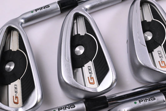 Ping G400 Irons / 5-PW / Green Dot / Stiff Flex Ping AWT 2.0 Shafts