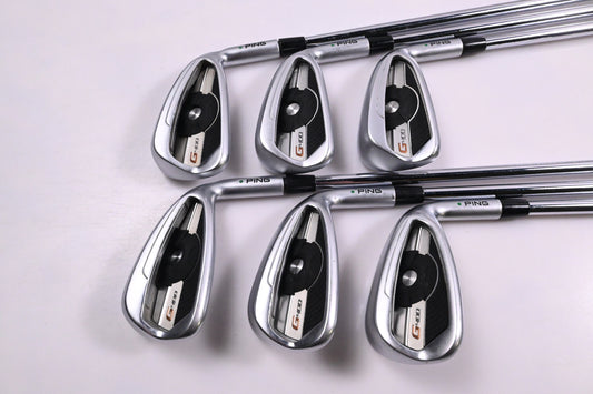 Ping G400 Irons / 5-PW / Green Dot / Stiff Flex Ping AWT 2.0 Shafts