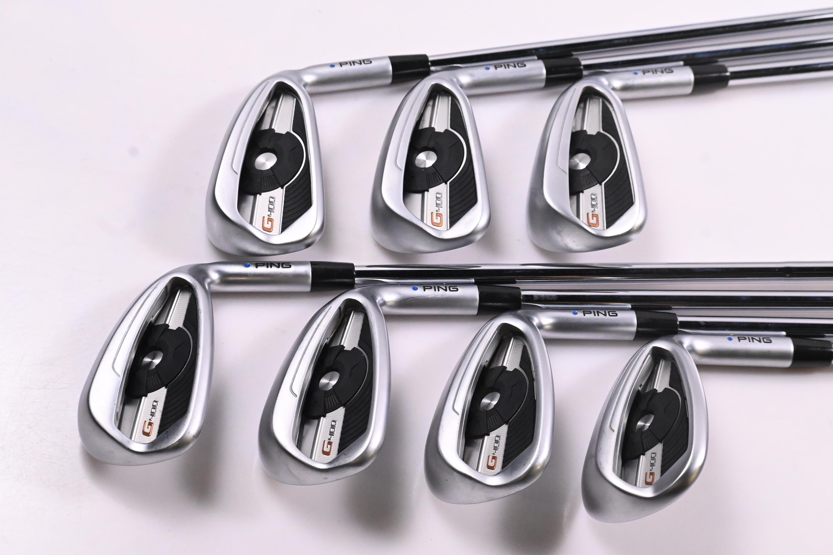 Ping G400 Irons / 5-PW+SW / Blue Dot / Stiff Flex Ping AWT 2.0 Shafts