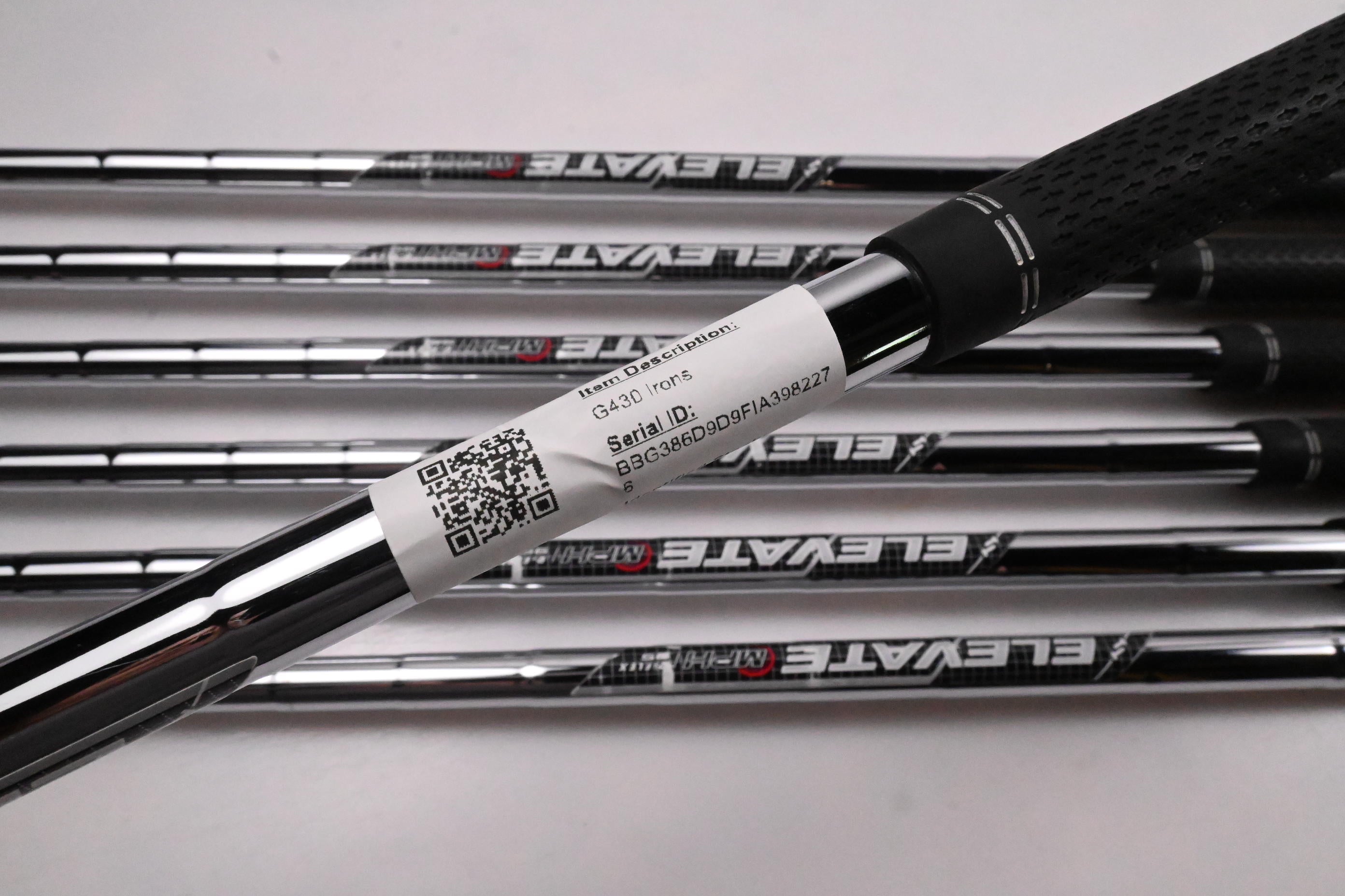 Left Hand Ping G430 Irons / 5-PW+50° / Blue Dot / Regular Flex Elevate MPH 95