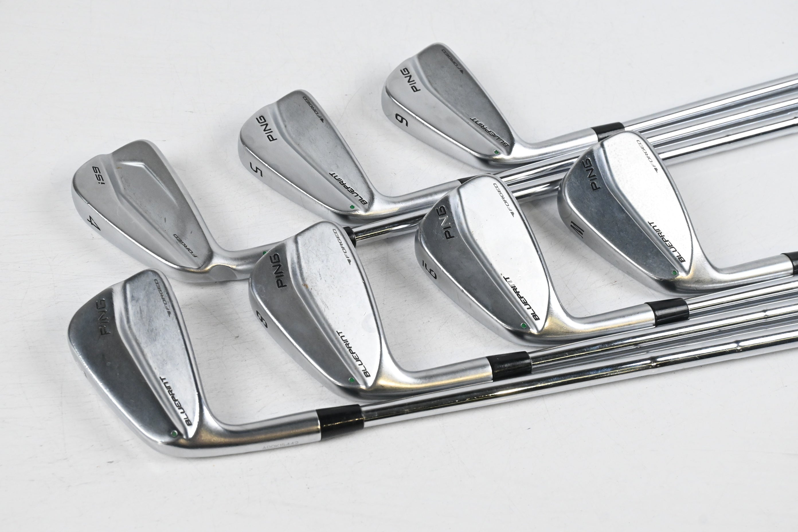 Left Hand Ping Blueprint Irons / 4-PW / Green Dot / X-Flex Dynamic Gold 120 X100