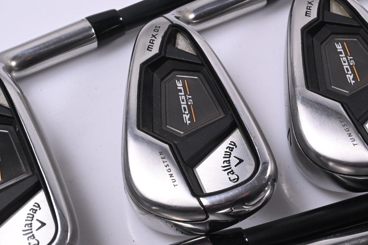 Callaway Rogue ST Max OS Irons / 5-PW+GW+AW / Senior Flex Cypher 50 Shafts
