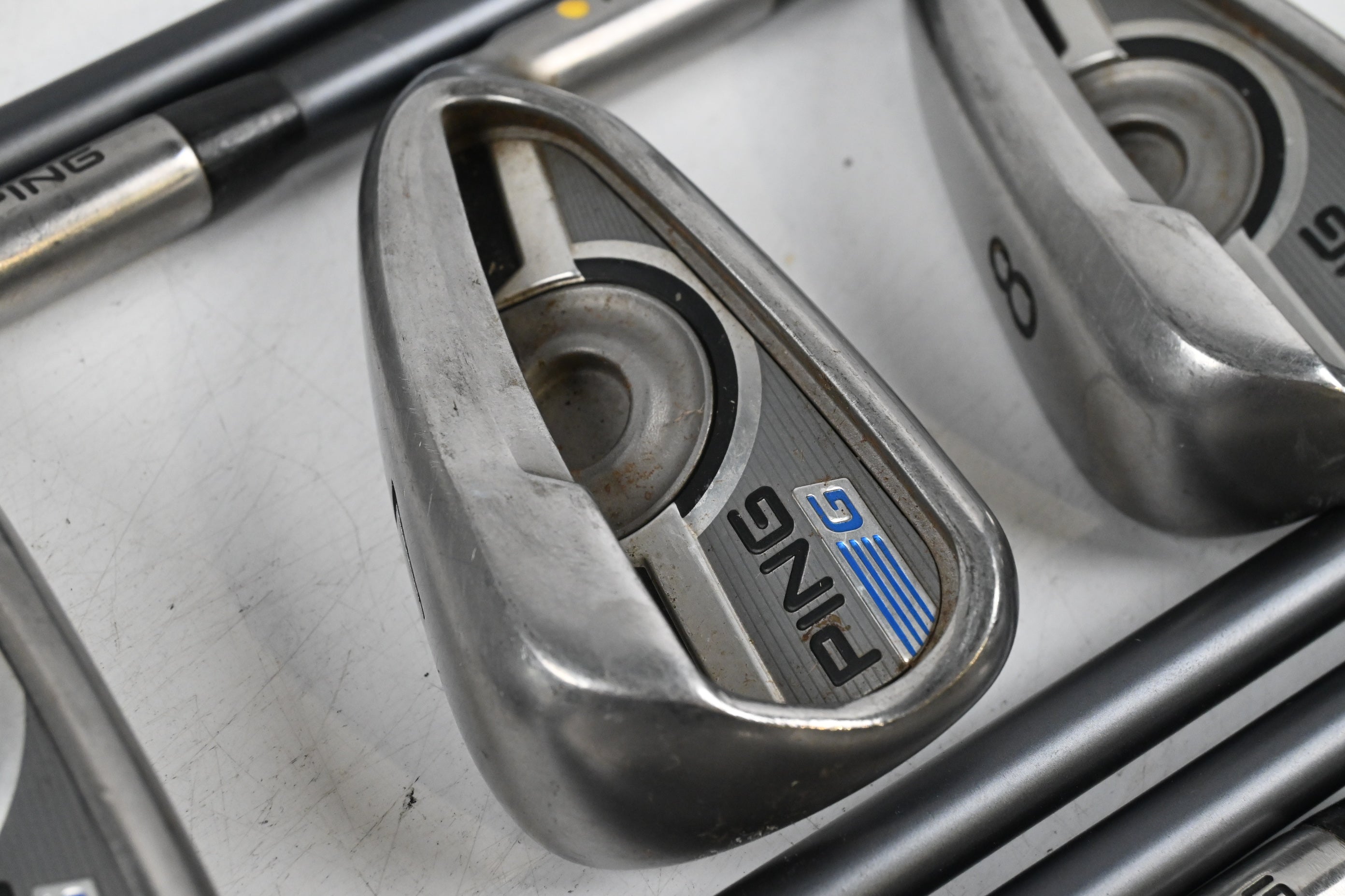 Ping G Series Irons / 5-PW+GW+SW / Yellow Dot / Regular Flex Ping CFS 70 Shafts