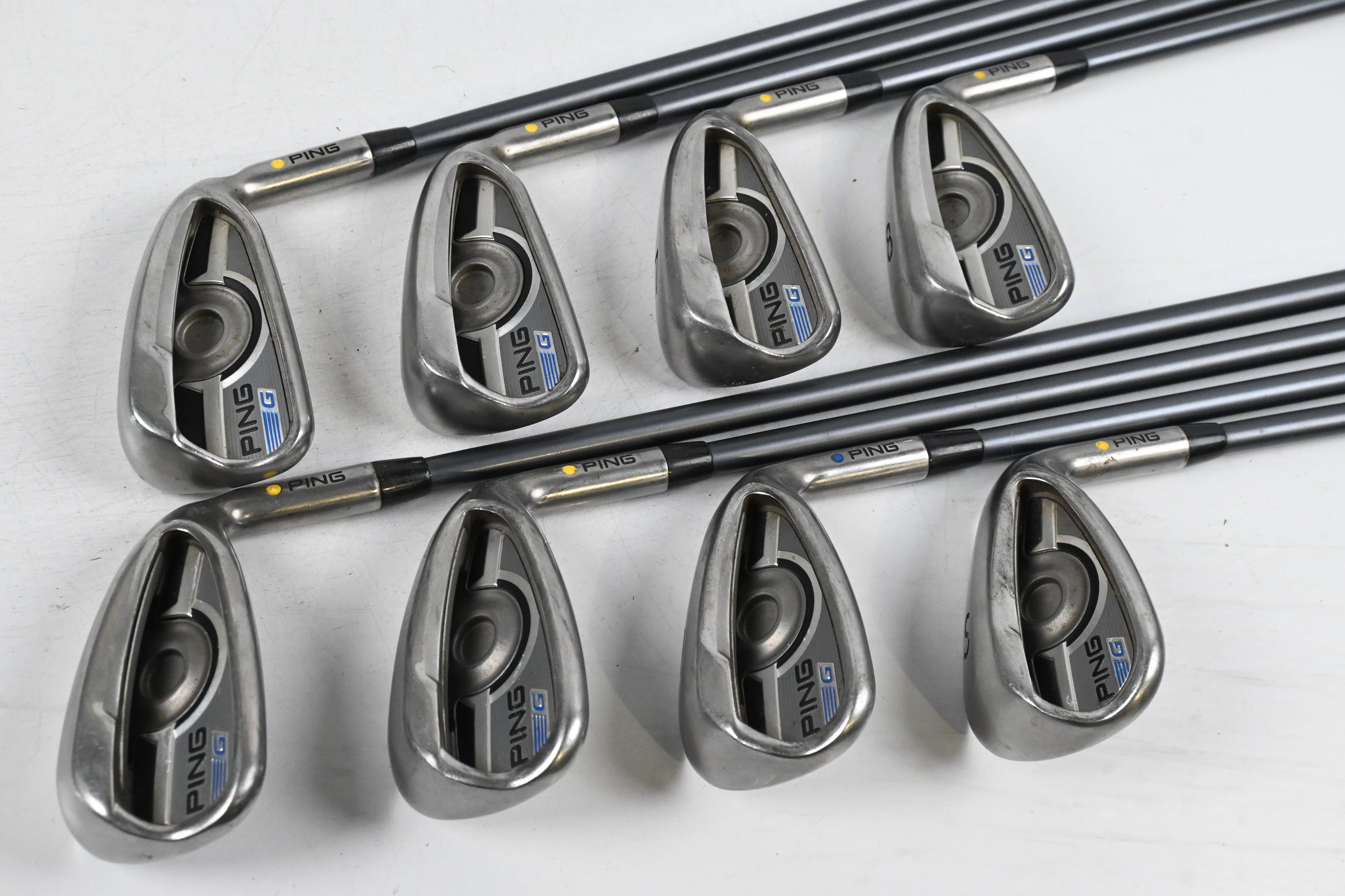 Ping G Series Irons / 5-PW+GW+SW / Yellow Dot / Regular Flex Ping CFS 70 Shafts