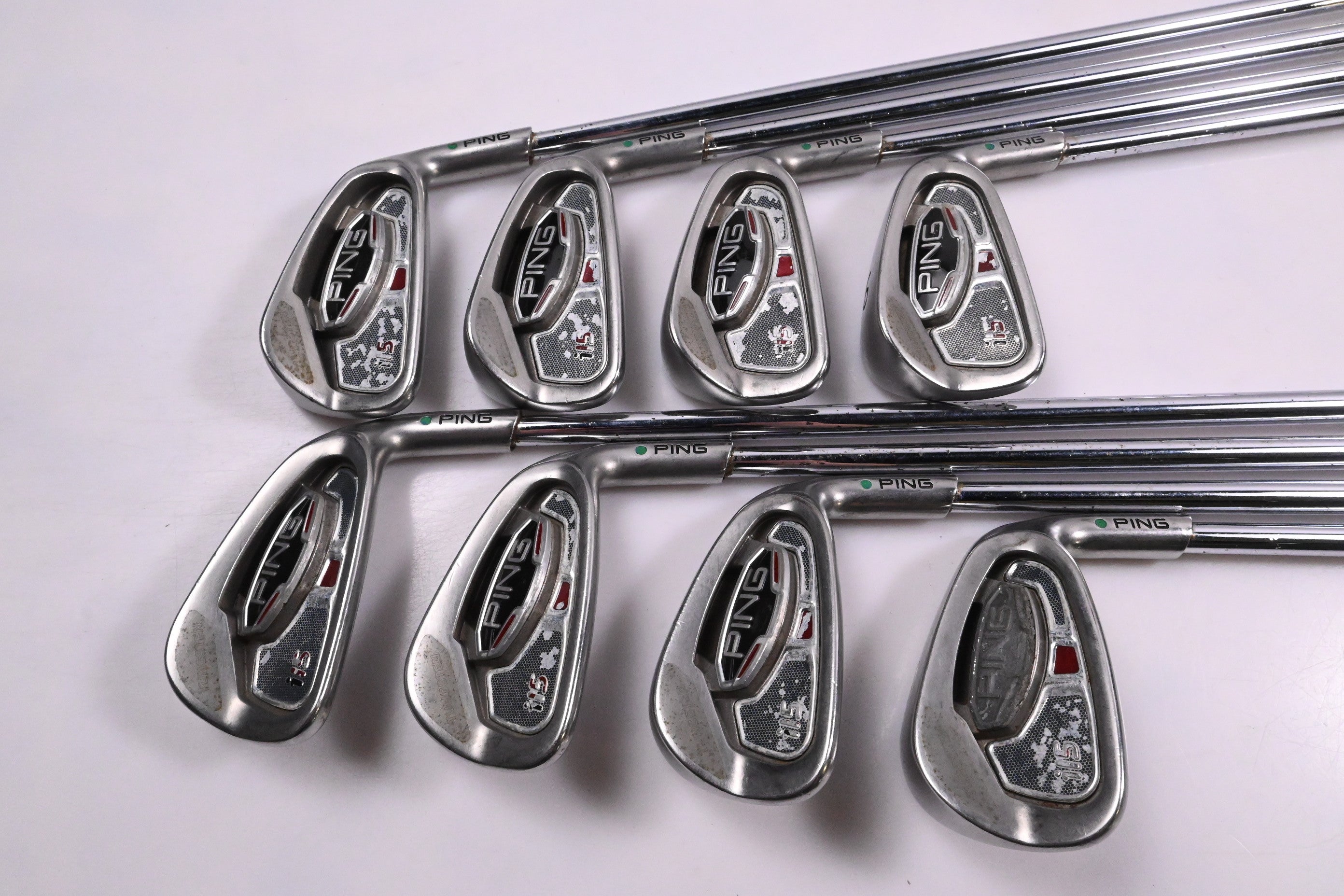 Ping i15 Irons / 3-PW / Green Dot / Regular Flex Ping AWT Shafts
