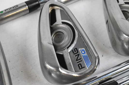 Ping G Series Irons / 5-PW+SW / Green Dot / Regular Flex Ping AWT 2.0 Shafts