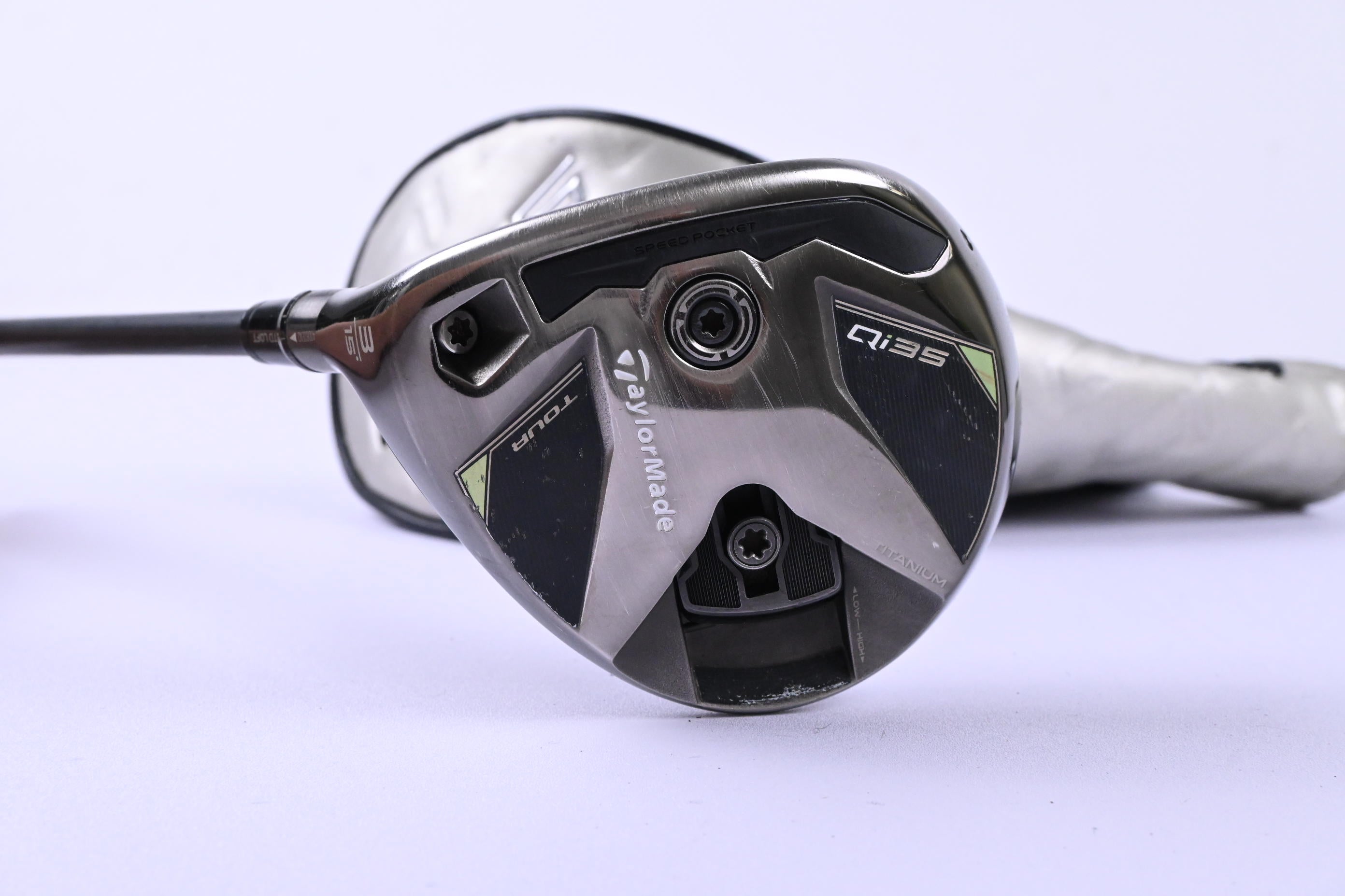 Left Hand Taylormade Qi35 Tour #3 Wood / 15 Degree / Stiff Flex Kai'li 75 Shaft