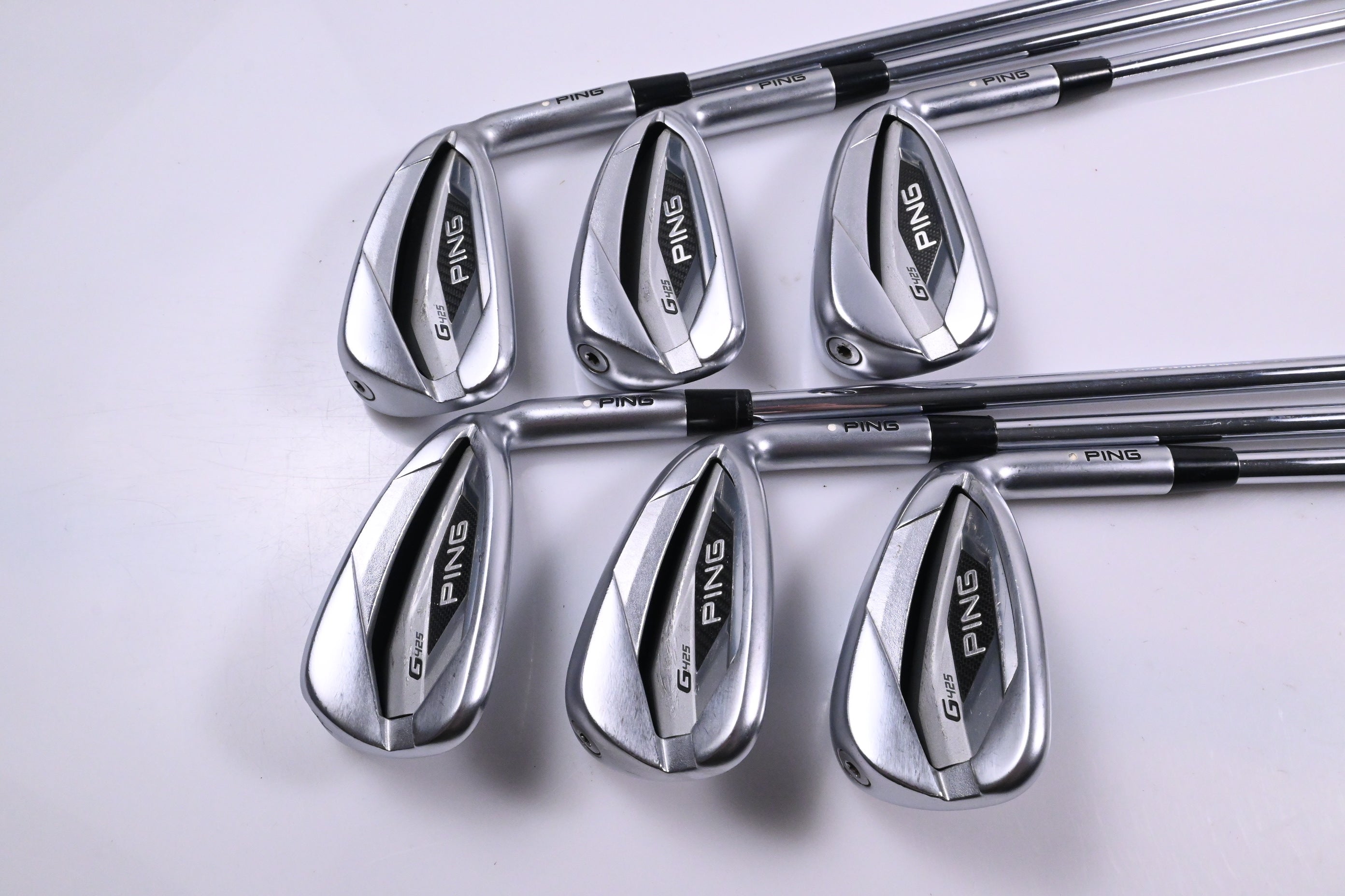 Ping G425 Irons / 5-PW / White Dot / Regular Flex Ping AWT 2.0 Shafts