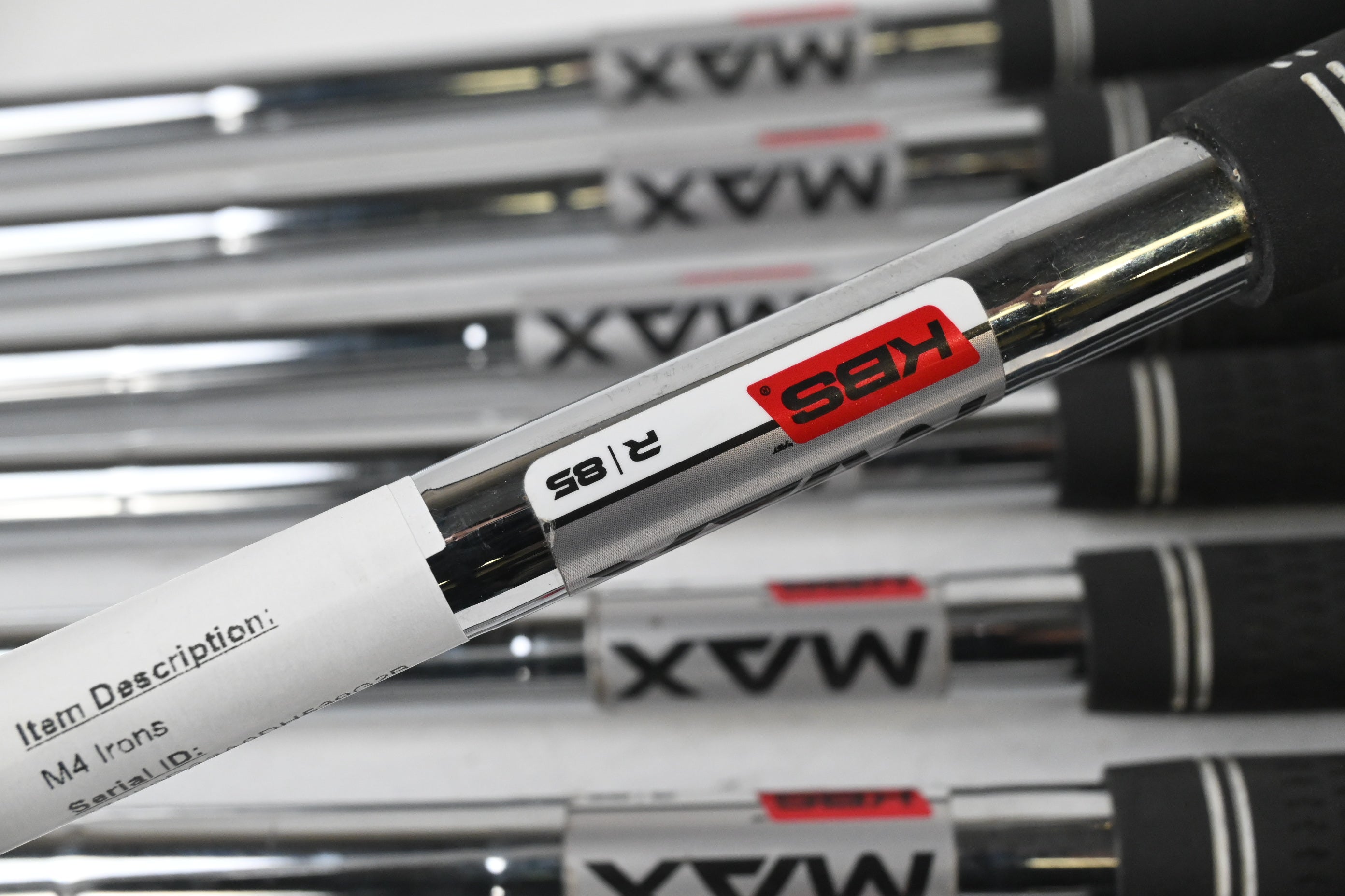 Taylormade M4 Irons / 5-PW+GW+SW / Regular Flex KBS MAX 85 Shafts