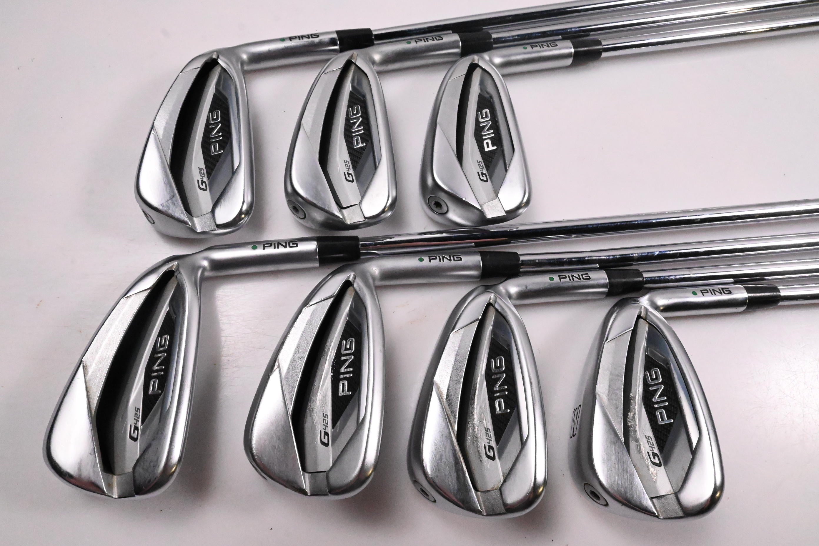 Ping G425 Irons / 4-PW / Green Dot / Regular Flex Ping AWT Shafts