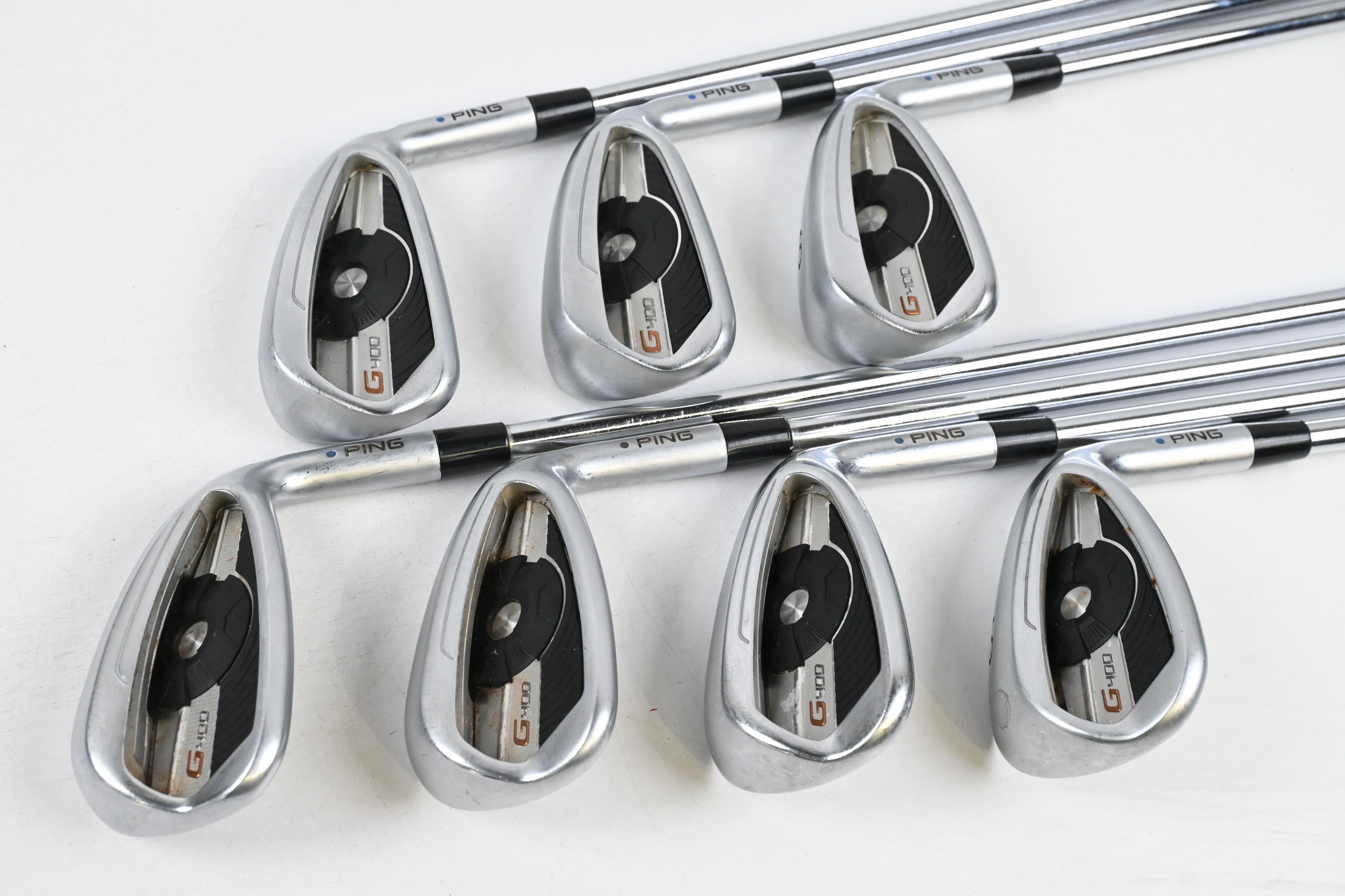 Ping G400 Irons / 6-PW+GW+SW / Blue Dot / Regular Flex Ping AWT 2.0 Shafts