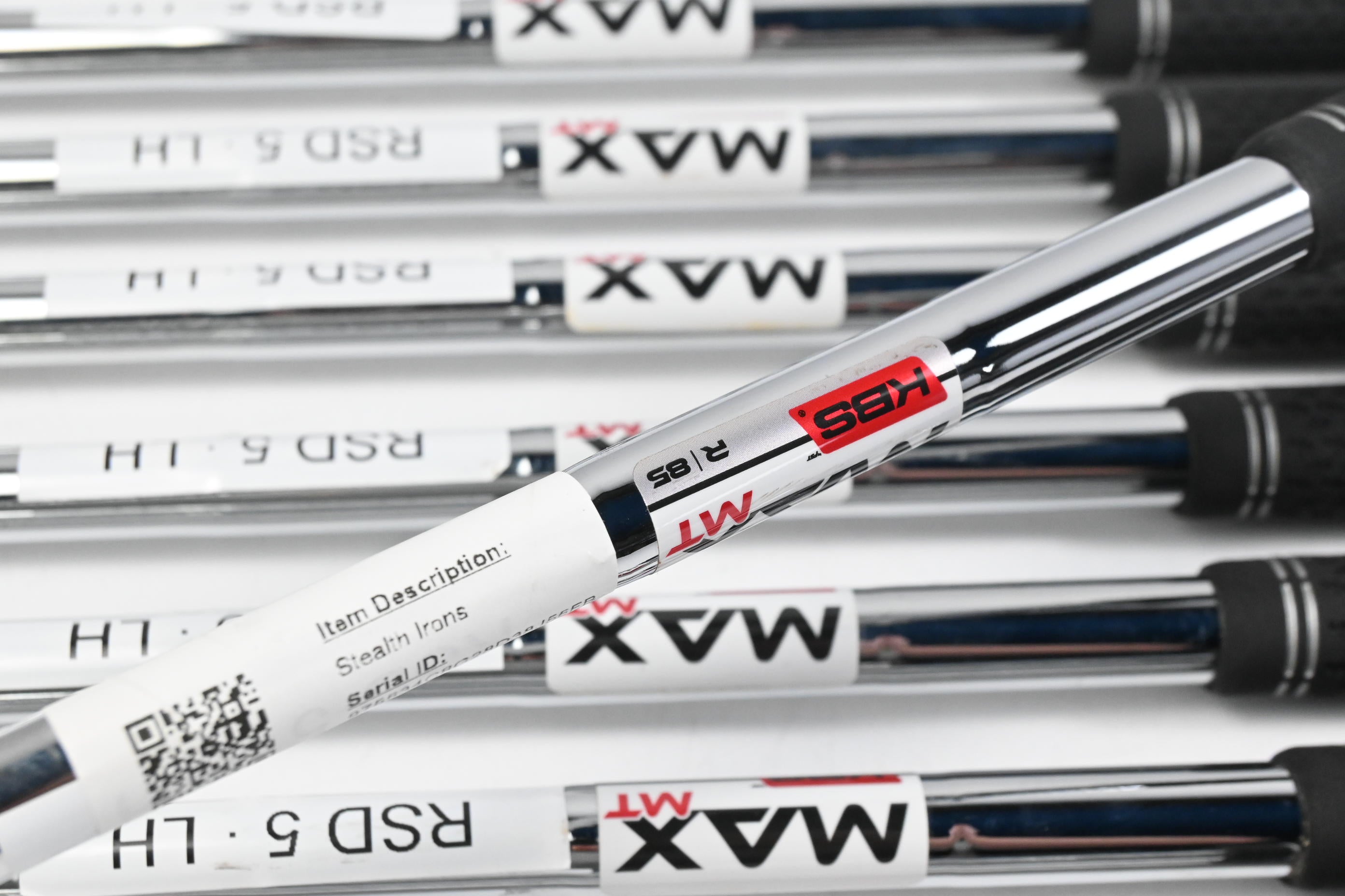 Left Hand Taylormade Stealth Irons / 5-PW+GW+SW / Regular Flex KBS MAX MT 85