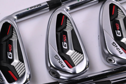 Ping G410 Irons / 5-PW+SW / Green Dot / Regular Flex Ping AWT 2.0 Shafts