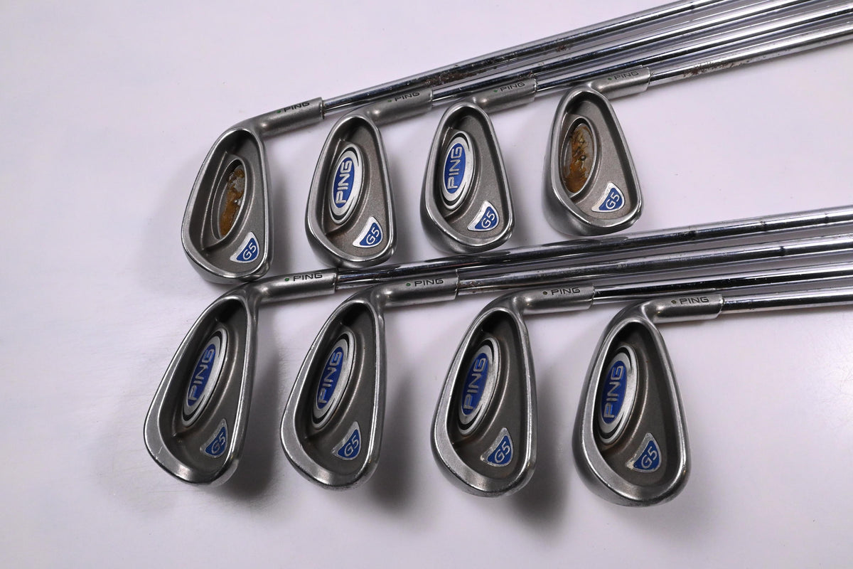 Ping G5 Irons / 4-PW+SW / Blue Dot / Regular Flex Ping Shafts