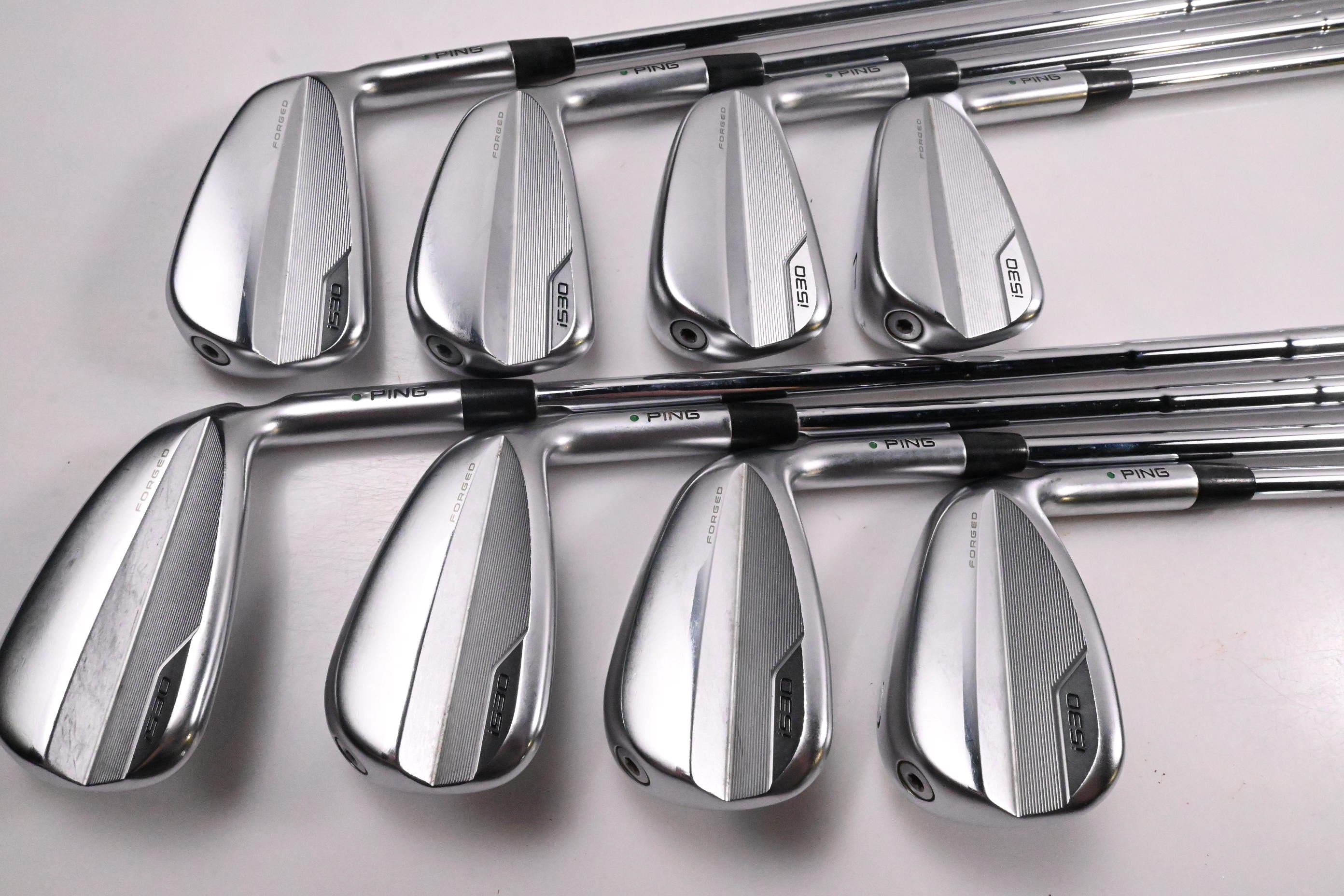 Ping i530 Irons / 4-PW-UW / Green Dot / Stiff Flex Dynamic Gold Mid 115 Shafts