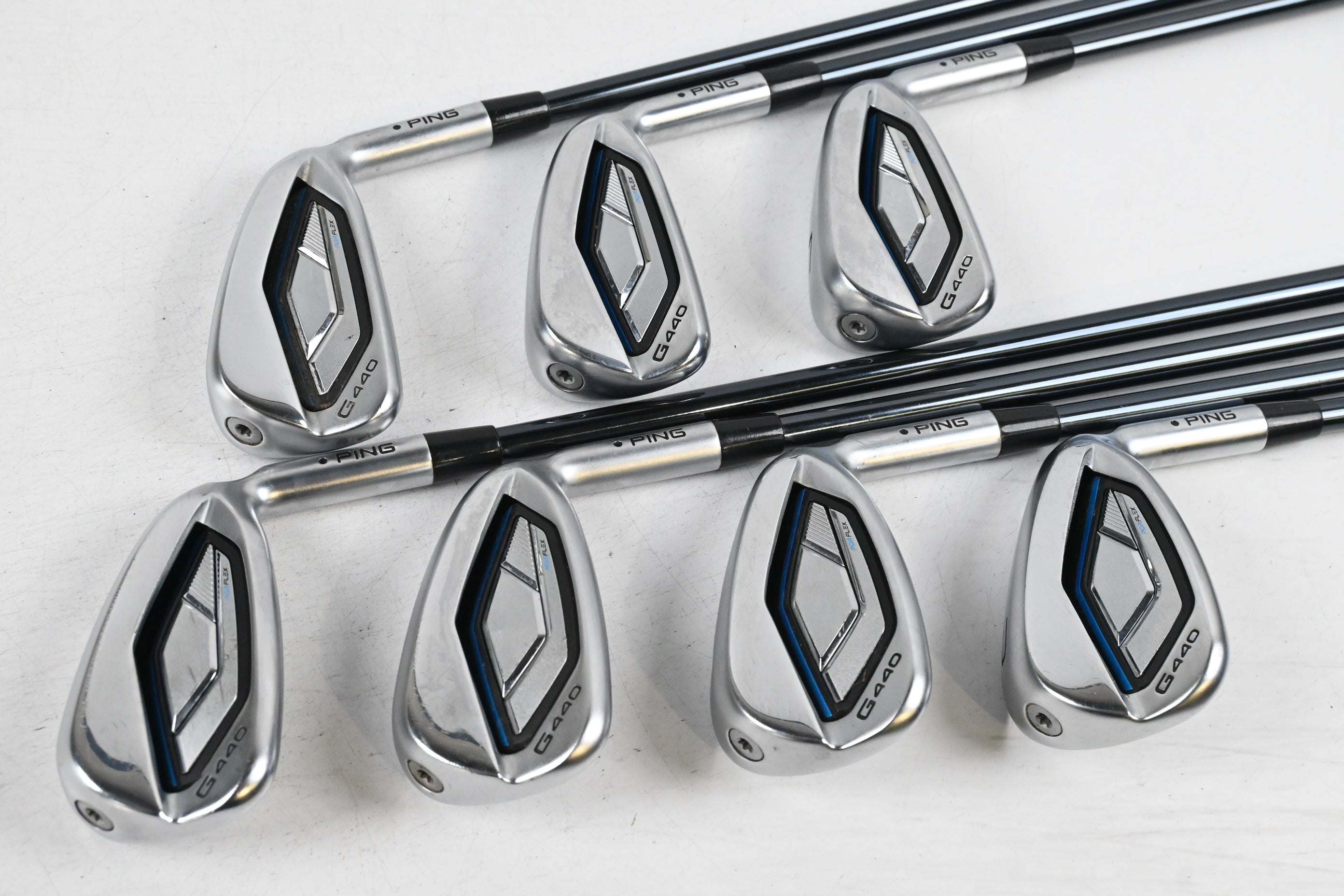 Ping G440 Irons / 5-PW+GW / Black Dot / Stiff Flex UST Mamiya Recoil Dart Shafts