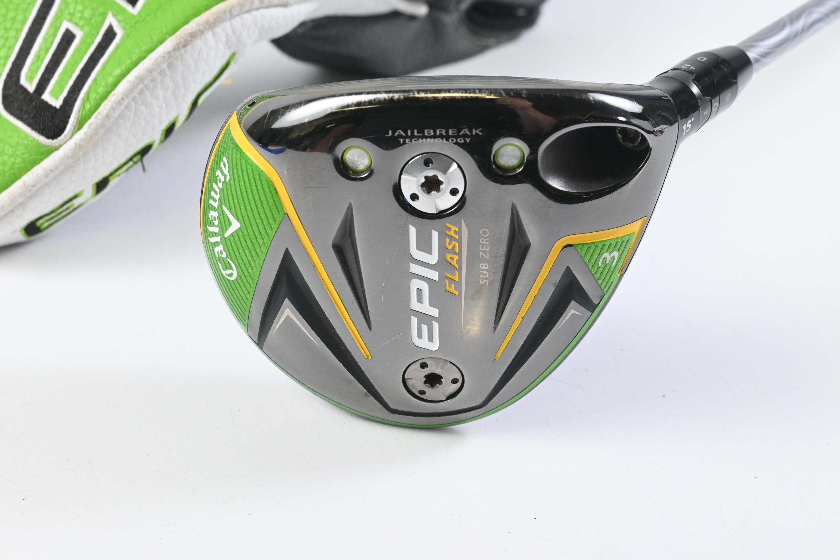 Callaway Epic Flash #3 Wood / 15 Degree / Stiff Flex EvenFlow Green 65 Shaft