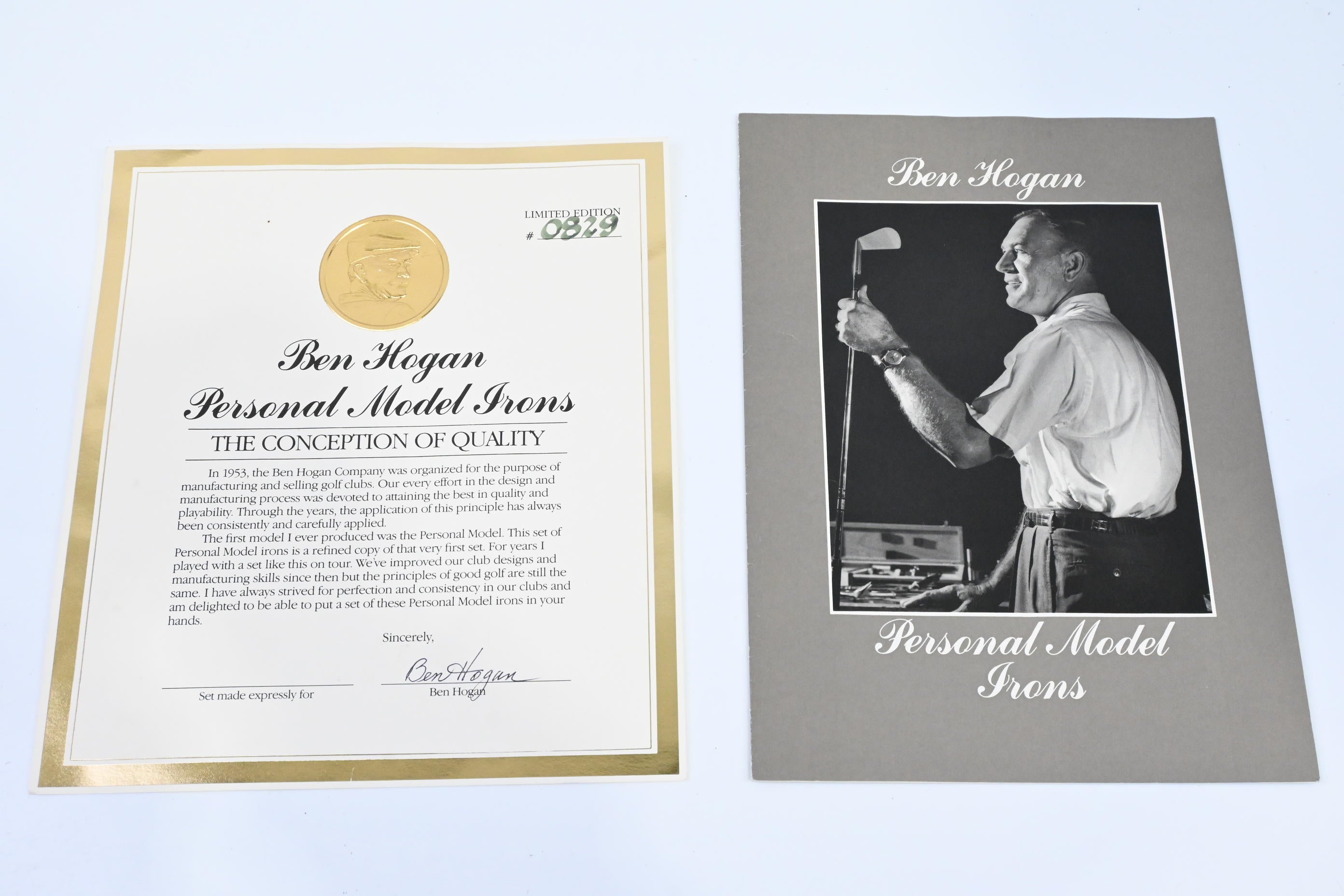 Ben Hogan Personal Model Irons / 3-PW / Stiff Flex Ben Hogan Apex 4 Shafts