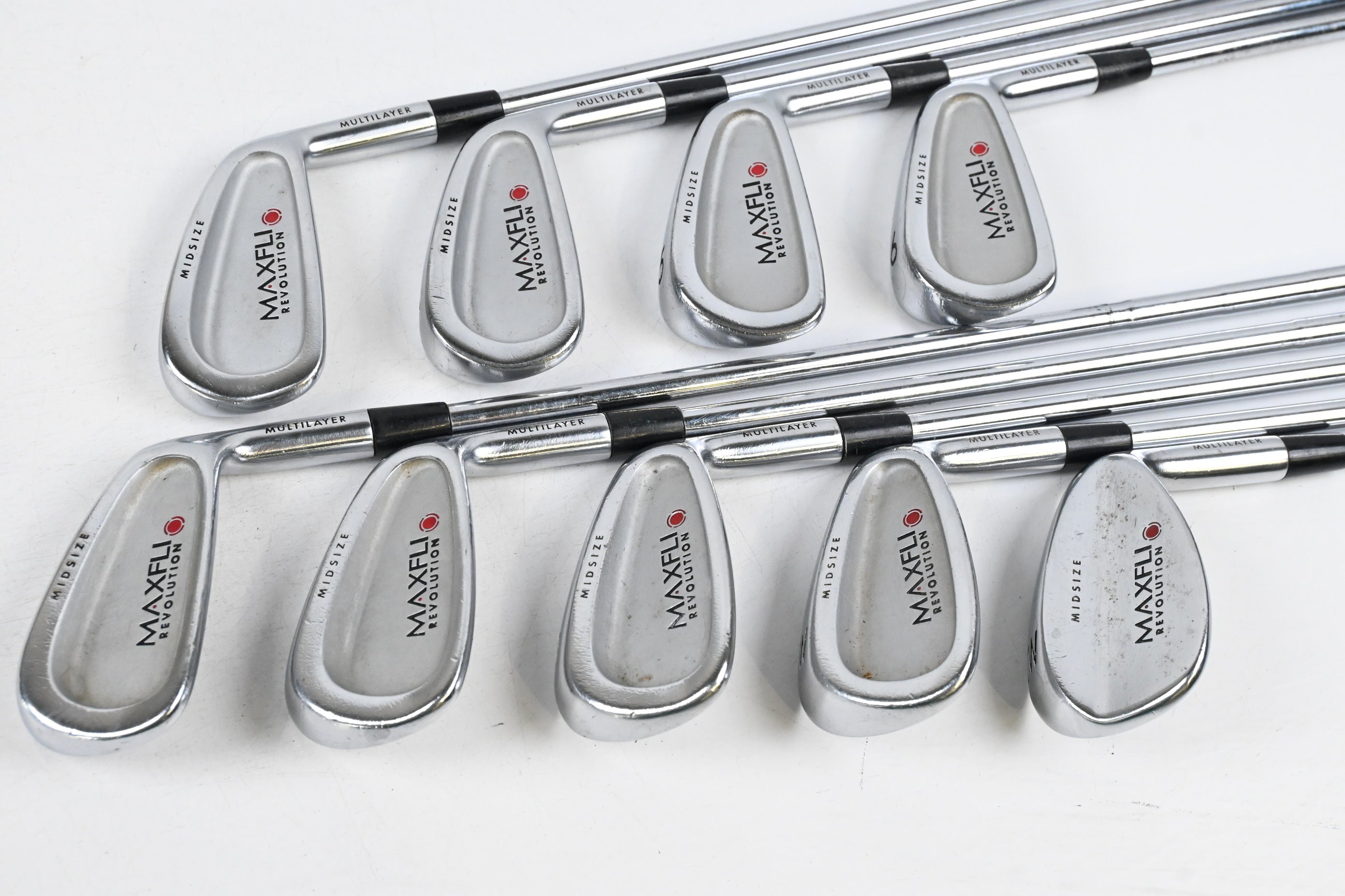 Maxfli Revolution Red Dot Irons / 3-PW / Regular Flex Dynalite Gold R300 Shafts