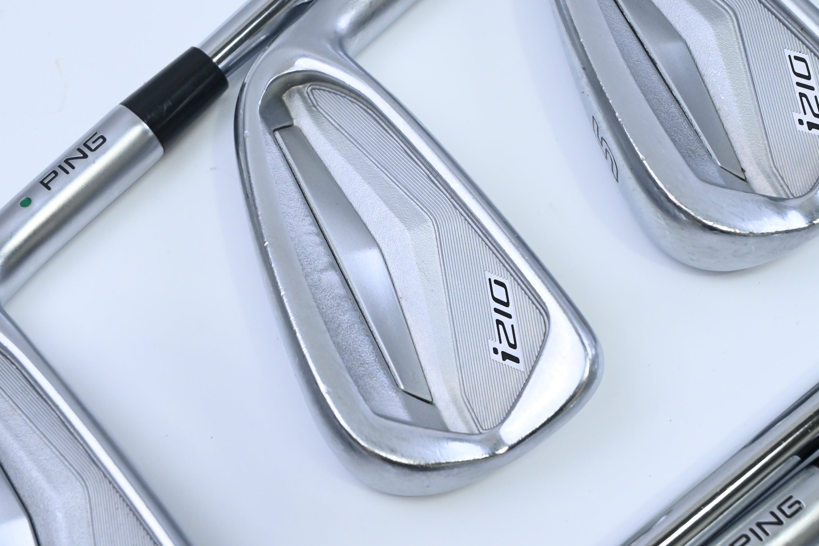 Ping i210 Irons / 3-PW / Green Dot / Stiff Flex Ping AWT 2.0 Shafts