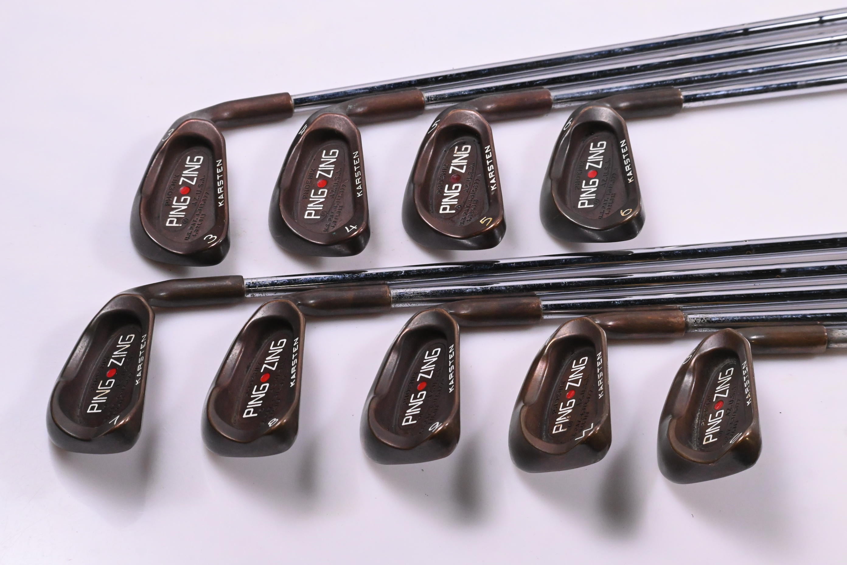 Ping Zing BeCu Irons / 3-PW+SW / Red Dot / Stiff Flex Ping JZ Shafts