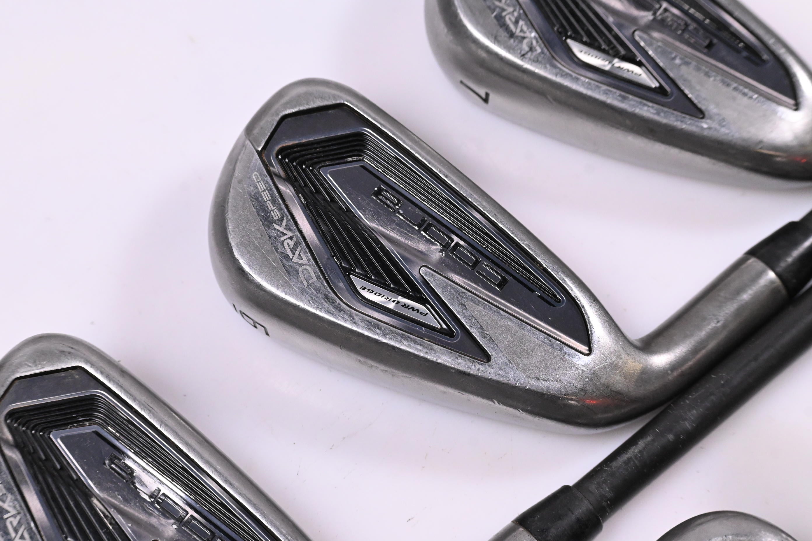 Left Hand Cobra Darkspeed Irons / 5-PW+SW / Regular Flex Cobra Ultralite 50