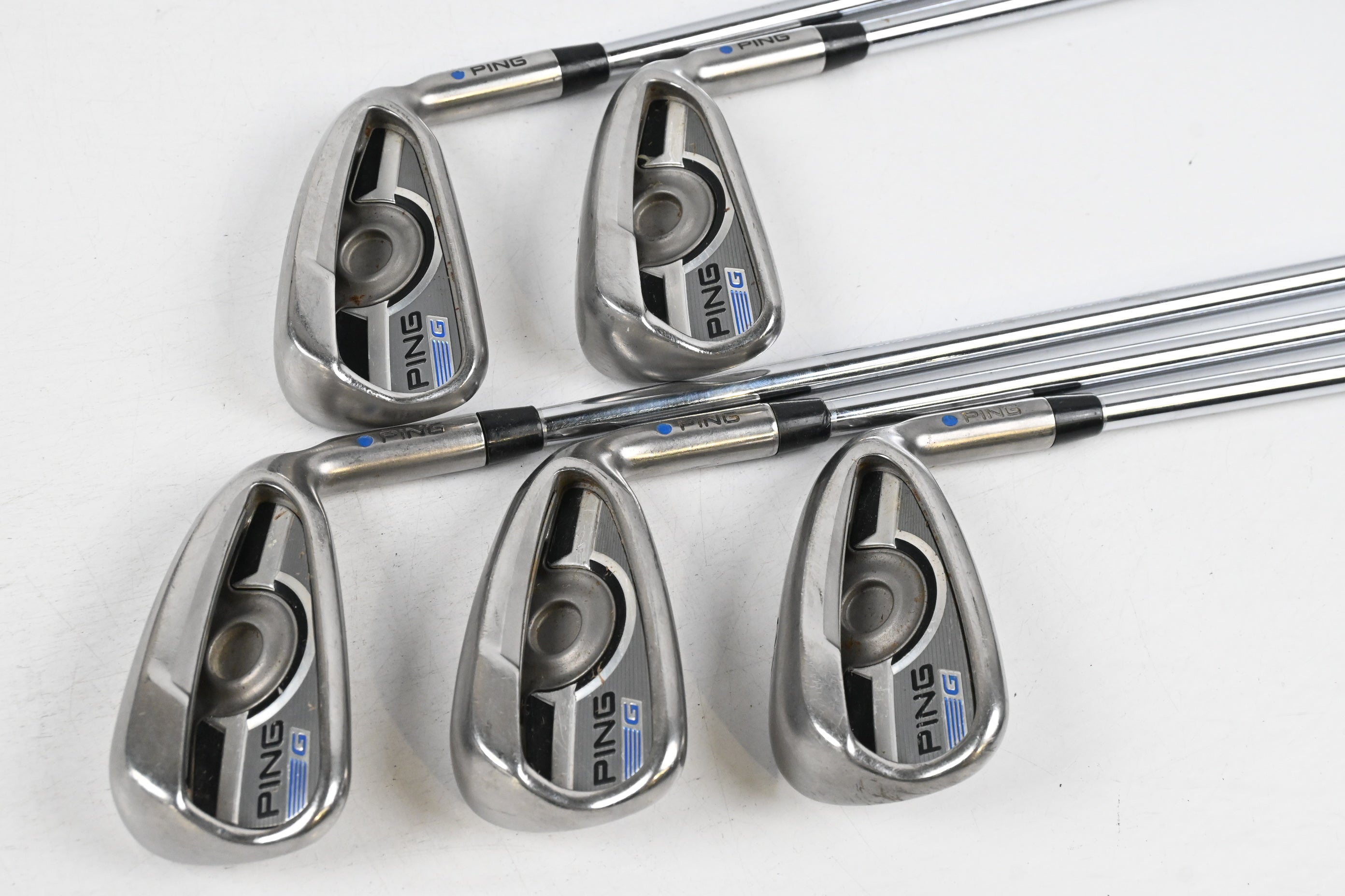 Ping G Series Irons / 5-9i / Blue Dot / Regular Flex Ping AWT 2.0 Shafts
