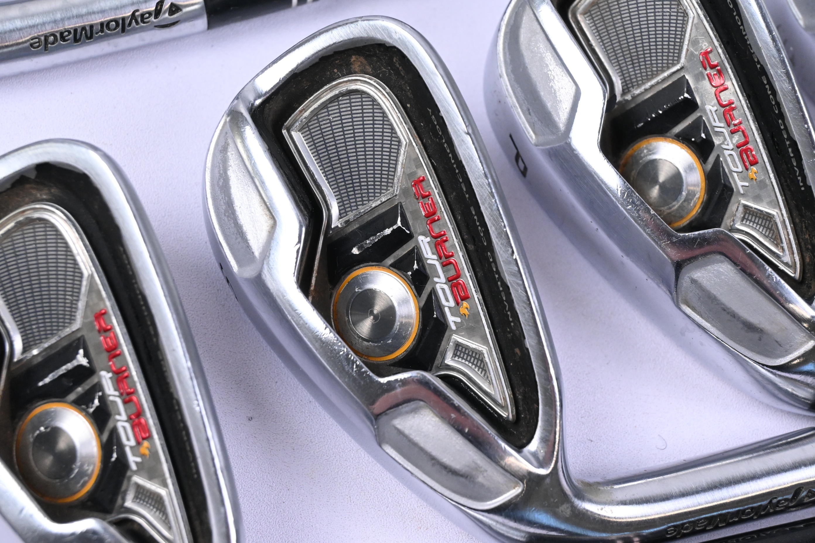 Left Hand Taylormade Tour Burner Irons / 4-PW+SW / Regular Flex REAX 65 Shafts