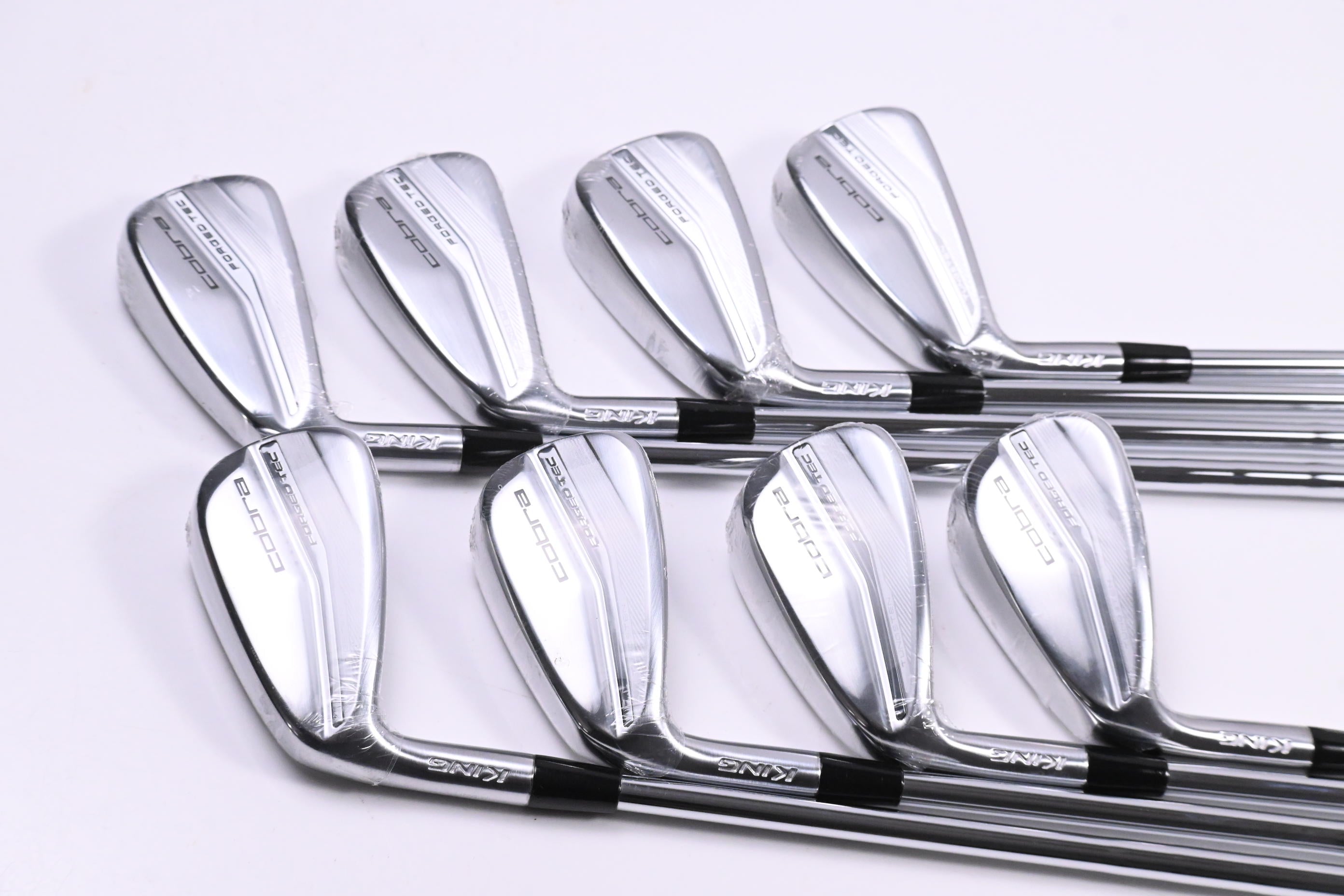 Left Hand Cobra King Forged Tec Irons / 4-PW+GW / Regular Flex KBS Tour Lite