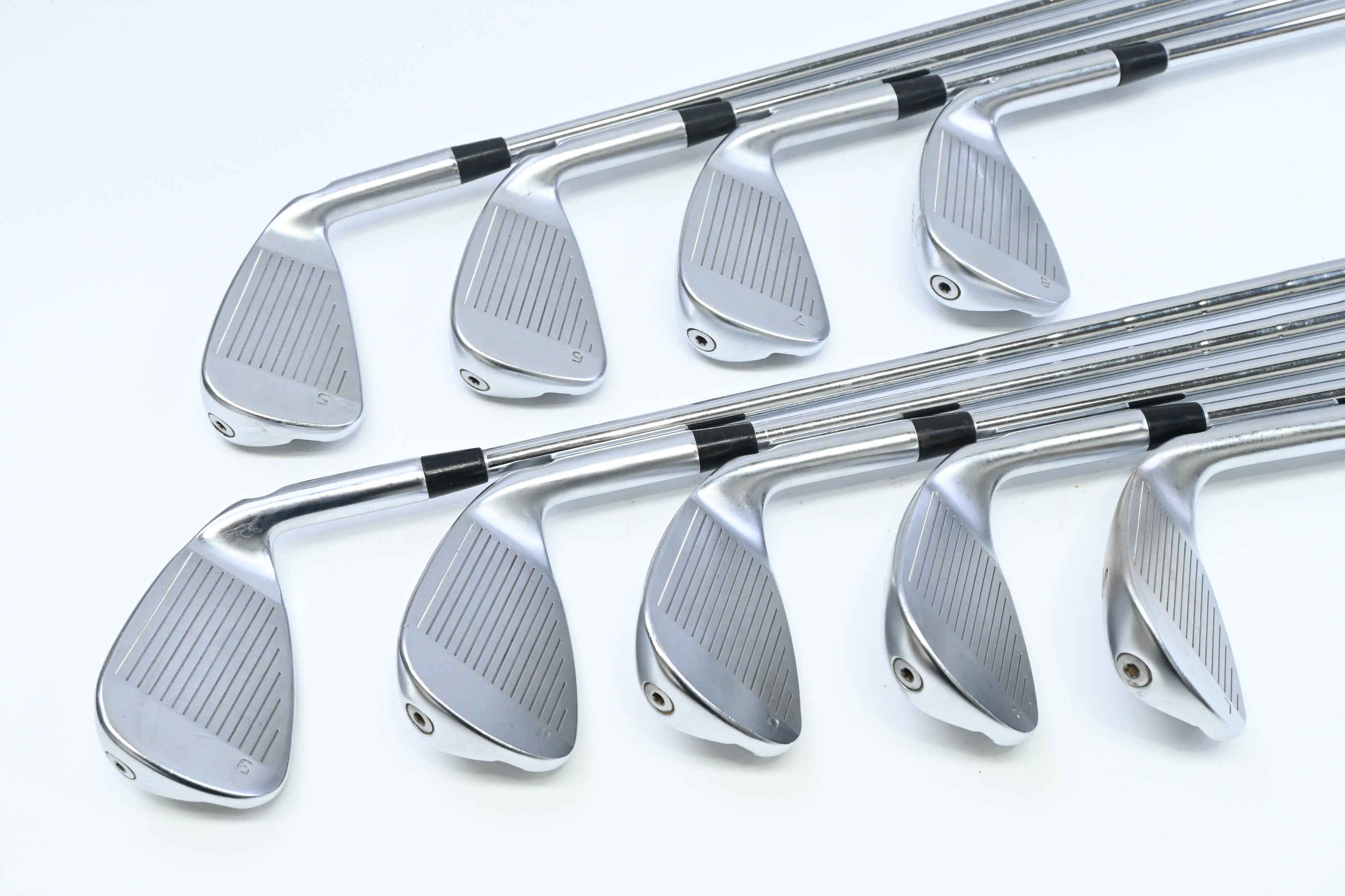 Left Hand Ping G425 Irons / 5-PW+UW+SW+LW / Green Dot / Stiff Flex NS Pro Modus3