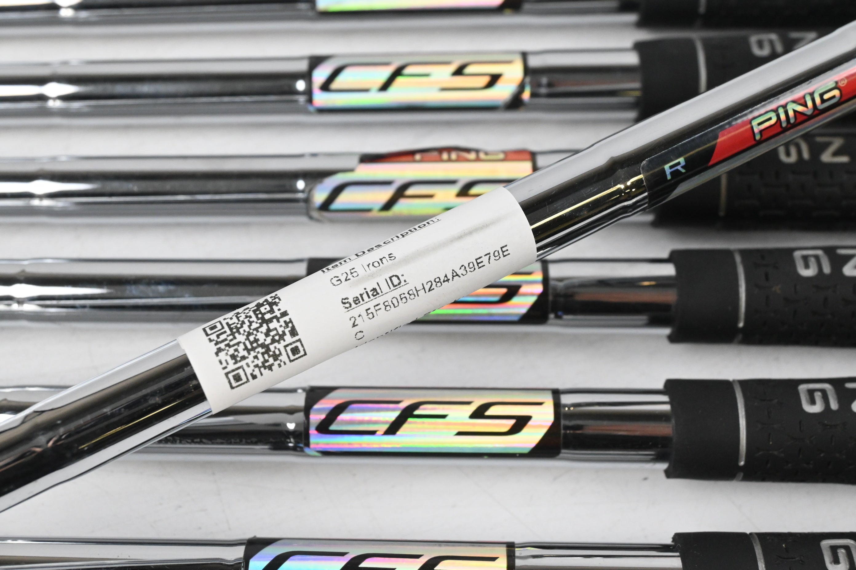 Left Hand Ping G25 Irons / 4-PW / Red Dot / Regular Flex Ping CFS Shafts