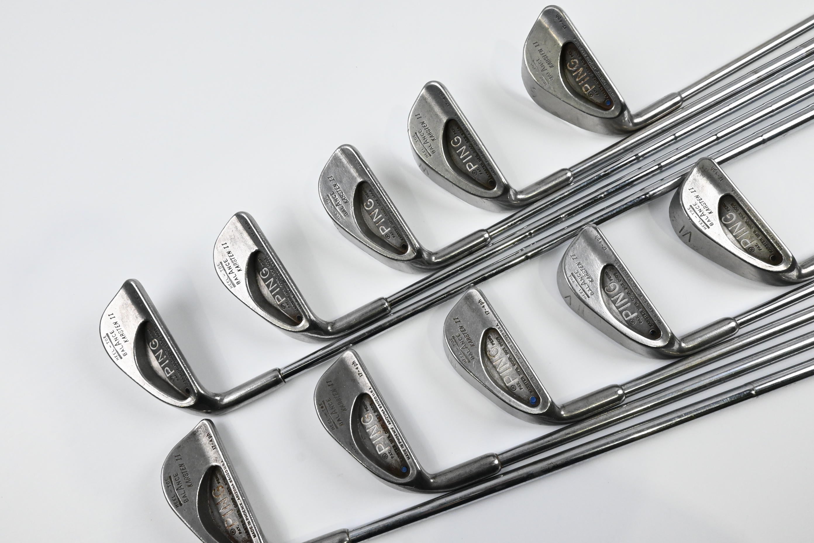 Left Hand Ping Karsten II Irons / 1-PW+SW / Blue Dot / Stiff Flex