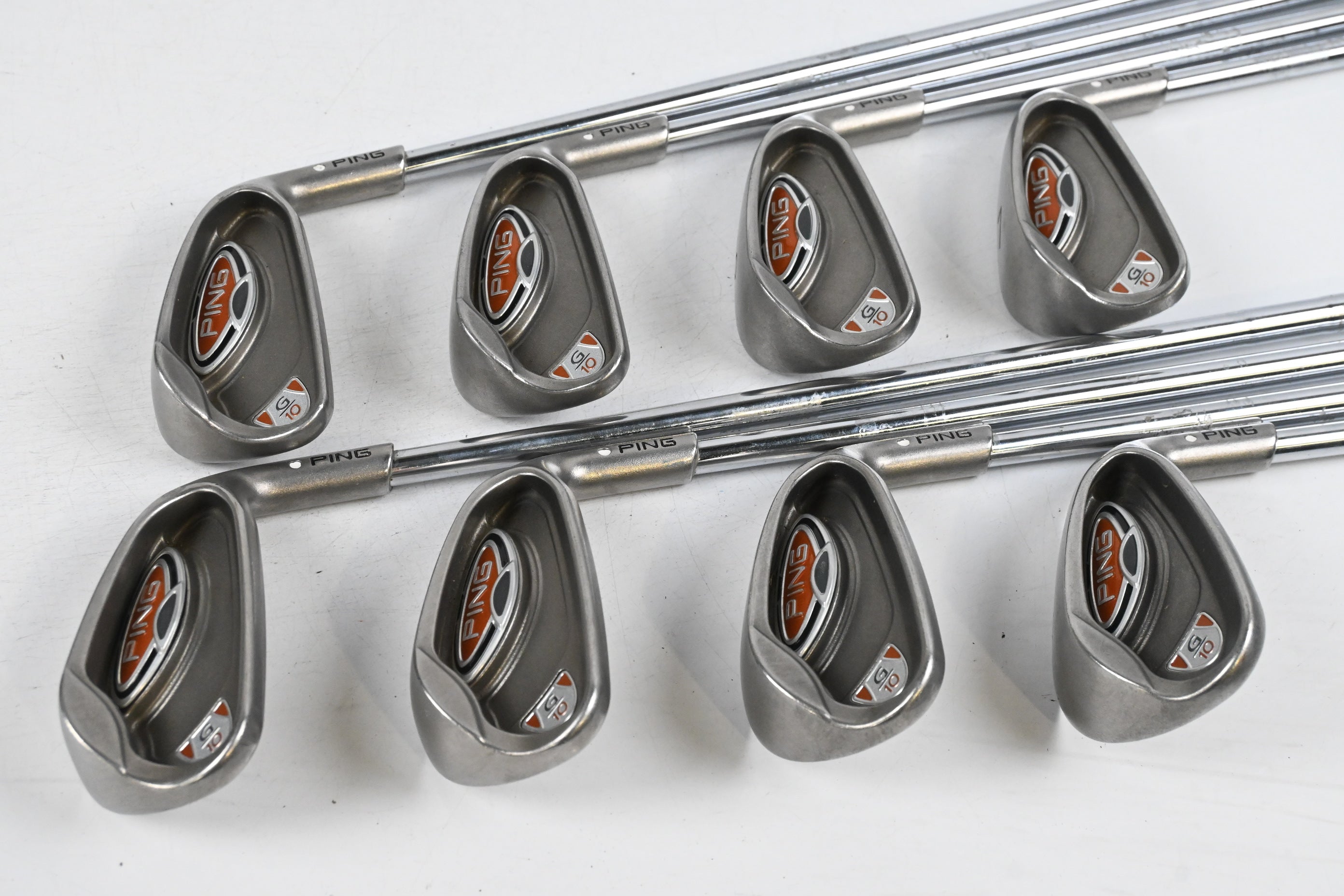 Ping G10 Irons / 4-PW+SW / White Dot / Regular Flex Ping AWT Shafts