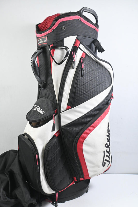 Titleist Cart Bag / 14-Way Divider / Black, White & Red