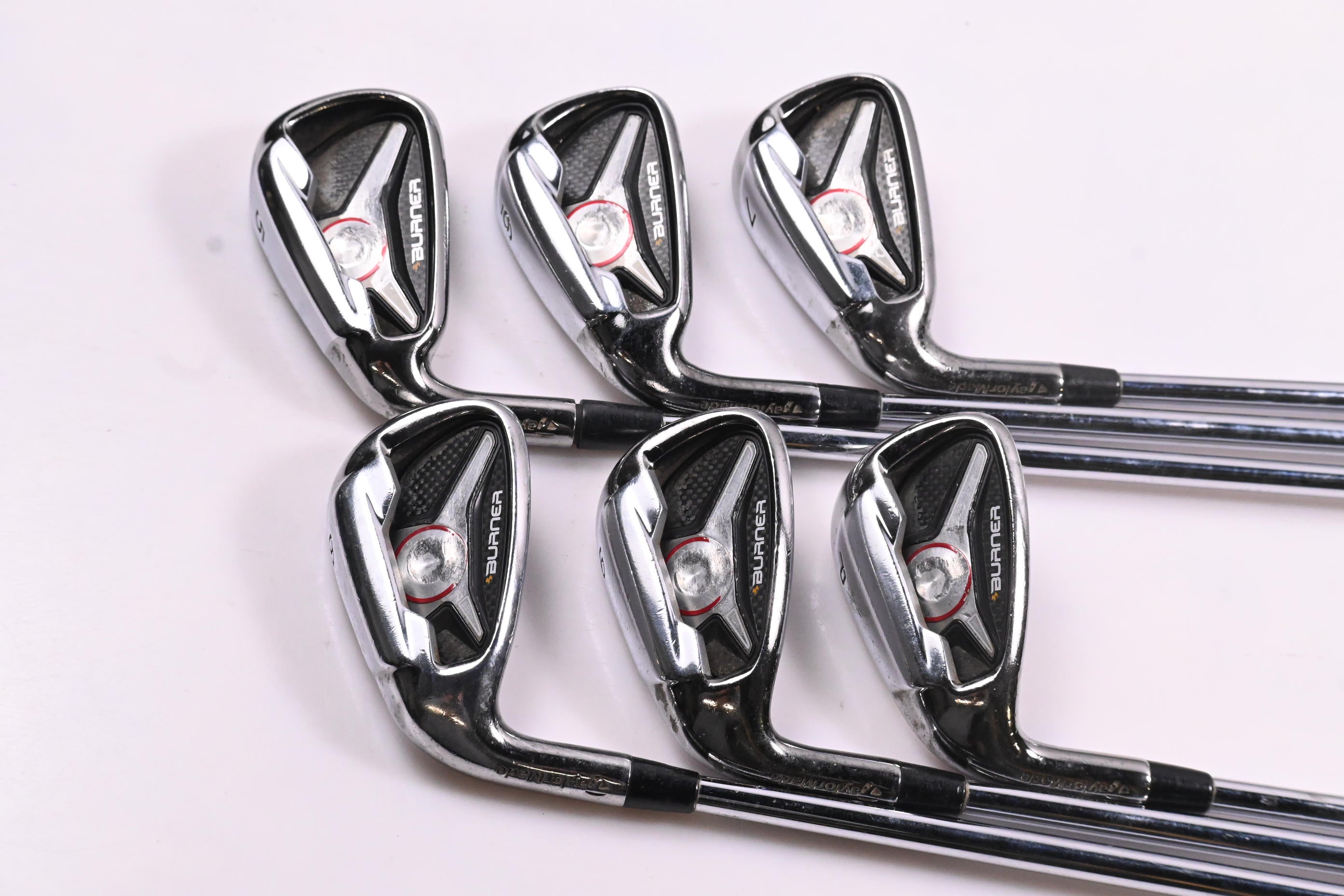 Left Hand Taylormade Burner Irons / 5-PW / Stiff Flex Steel Shafts
