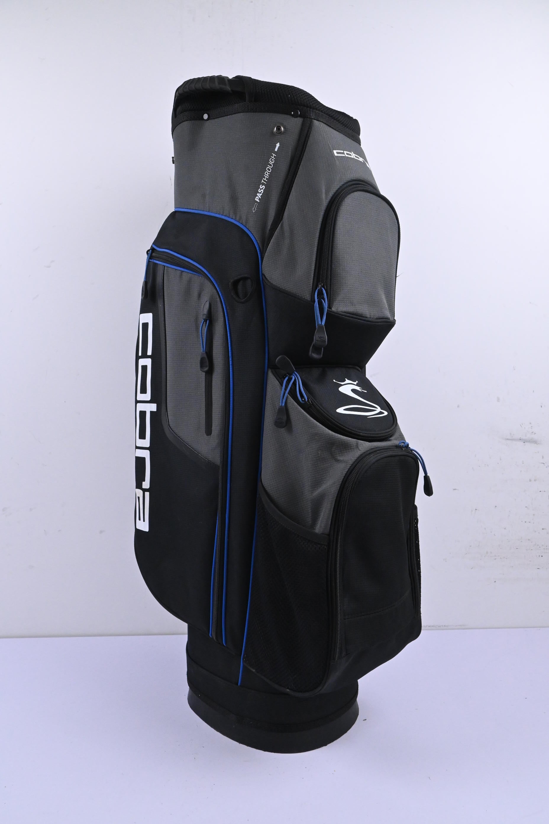 Cobra Cart Bag / 14-Way Divider / Black, Grey & Blue