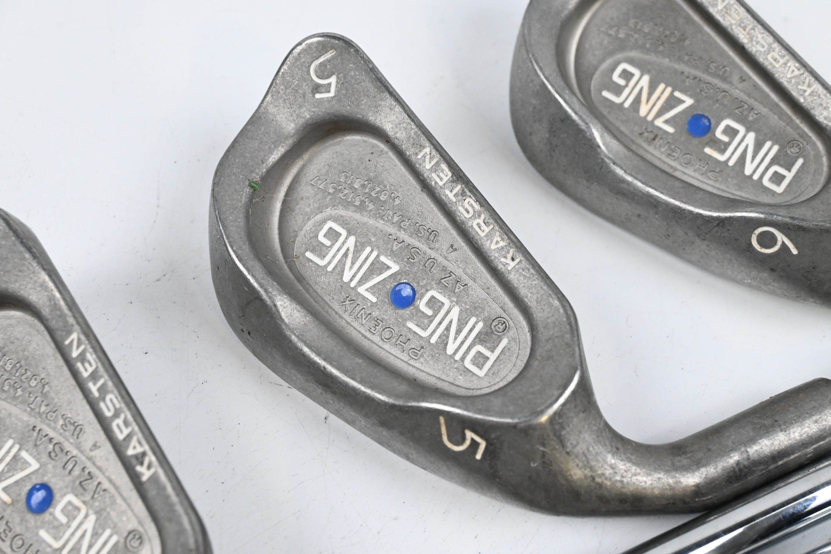 Left Hand Ping Zing Irons / 3-PW+SW / Blue Dot / Regular Flex Ping Karsten Shafts