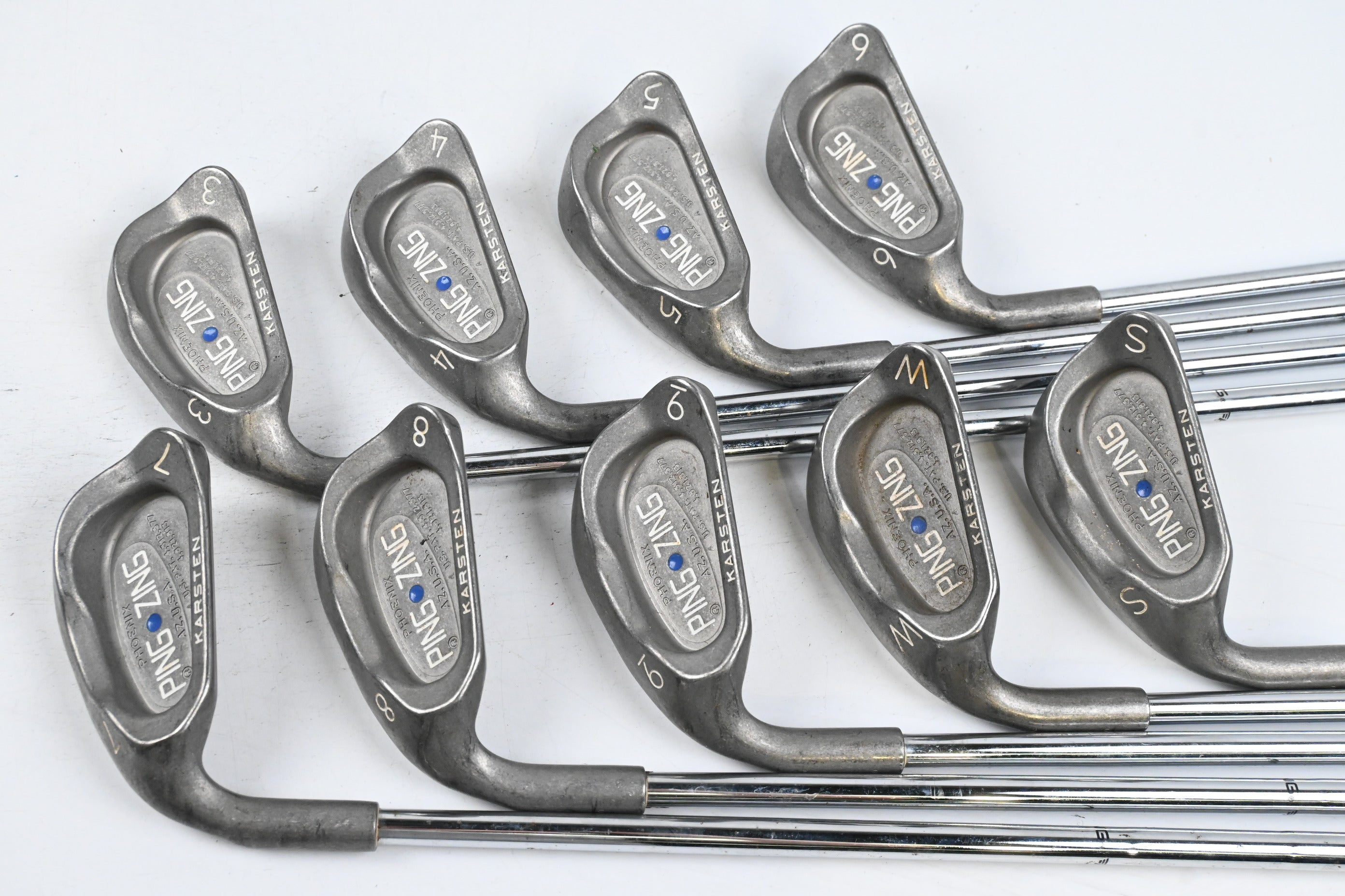 Left Hand Ping Zing Irons / 3-PW+SW / Blue Dot / Regular Flex Ping Karsten Shafts