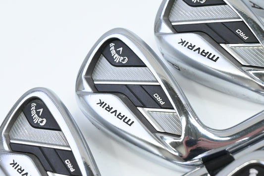 Left Hand Callaway Mavrik Pro Irons / 4-PW+AW / Regular Flex Elevate 105 Shafts